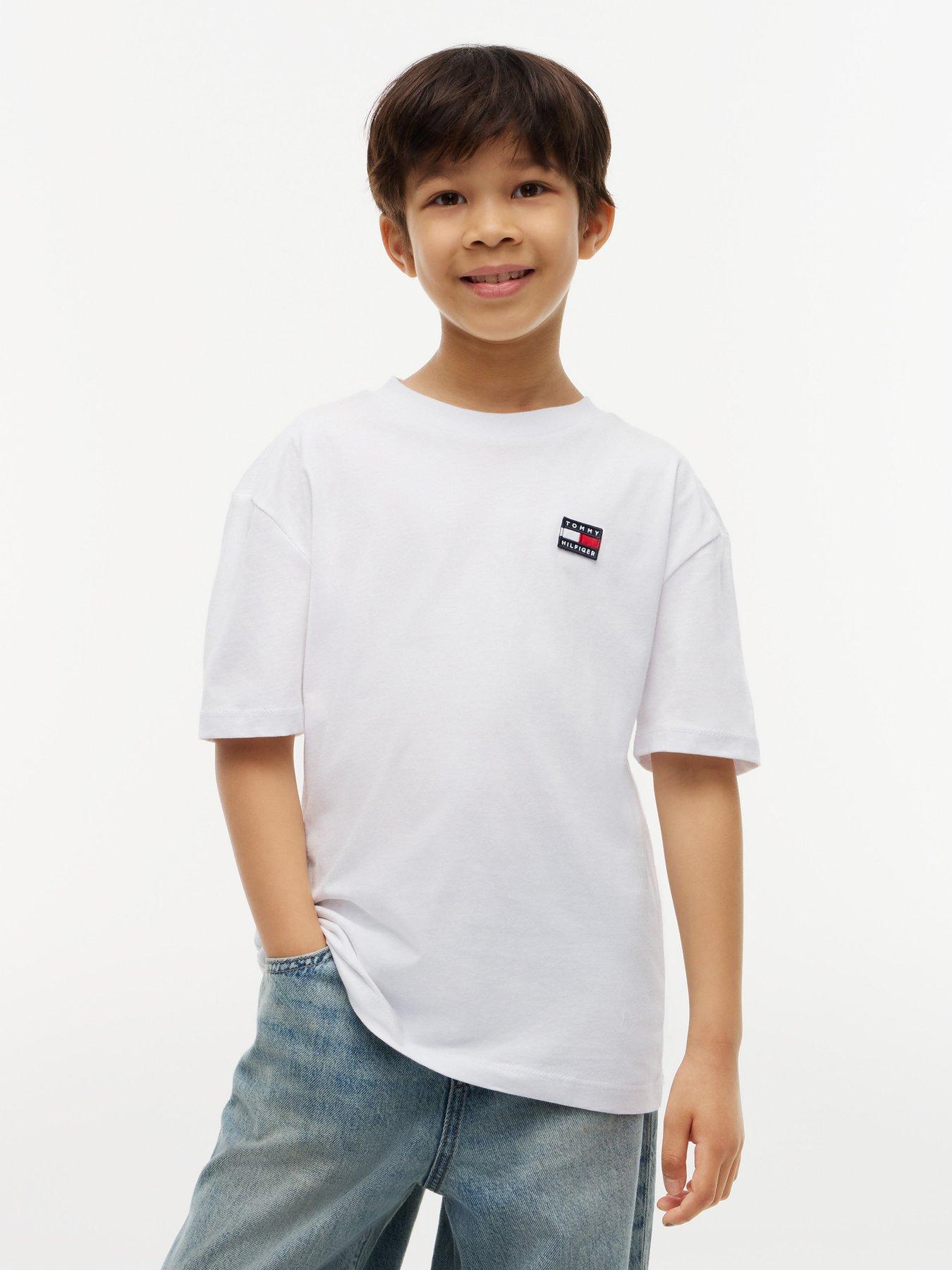 Tommy Hilfiger Kids Heritage Archive Short Sleeve T-Shirt, White, Size 6 Years