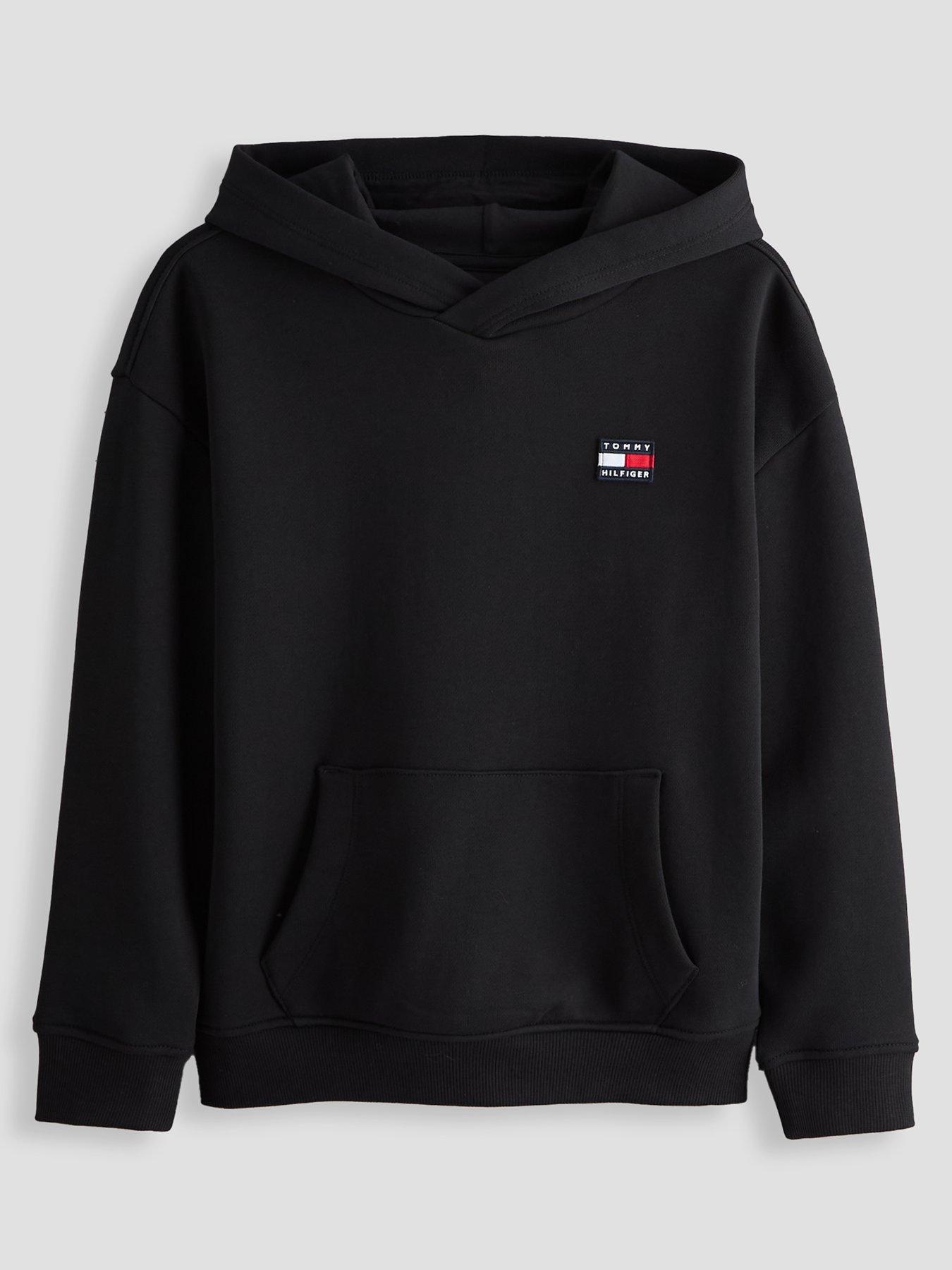 Tommy Hilfiger Kids Flag Heritage Hoodie, Black, Size 8 Years