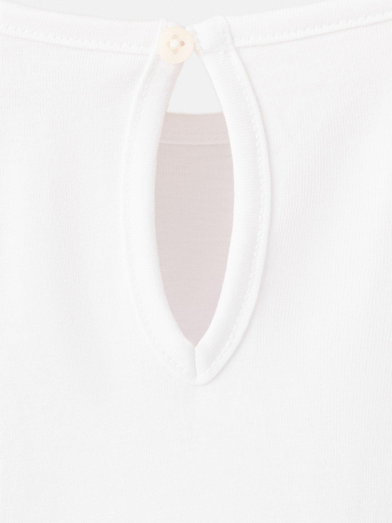 Image 3 of 4 of Mango Younger Girls 3d Flowers Tshirt - White
