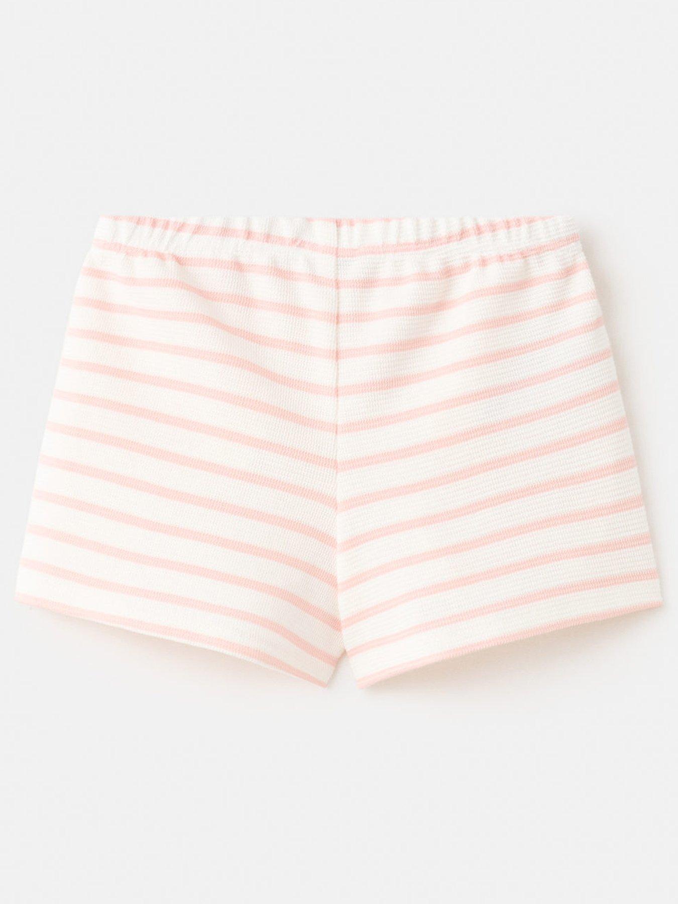 Image 2 of 4 of Mango Younger Girls Stripe Shorts - Pink
