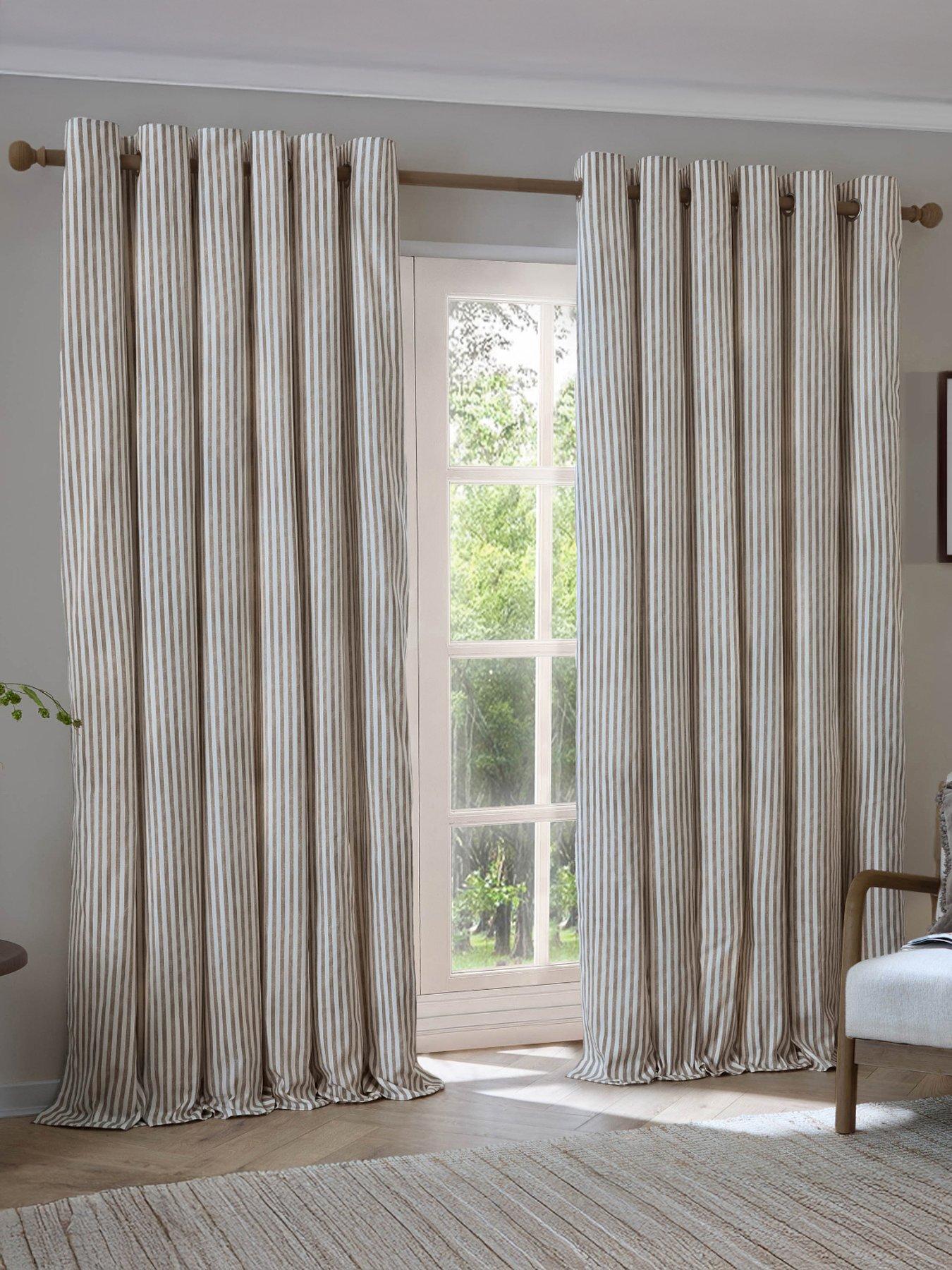Image 1 of 6 of Yard Hebden Stripe Eyelet Curtains