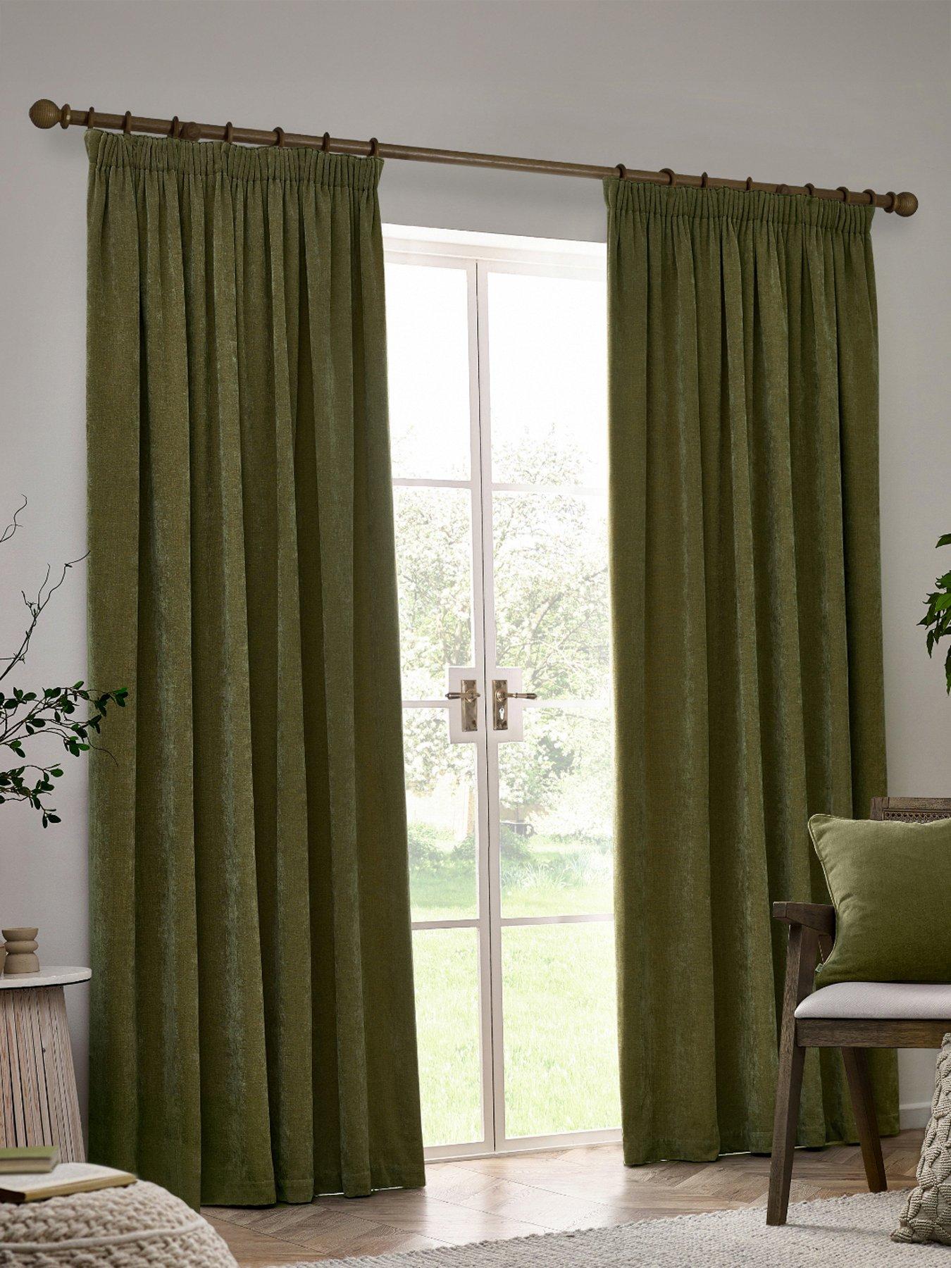 Yard Heavy Chenille Blackout Pencil Pleat Curtains