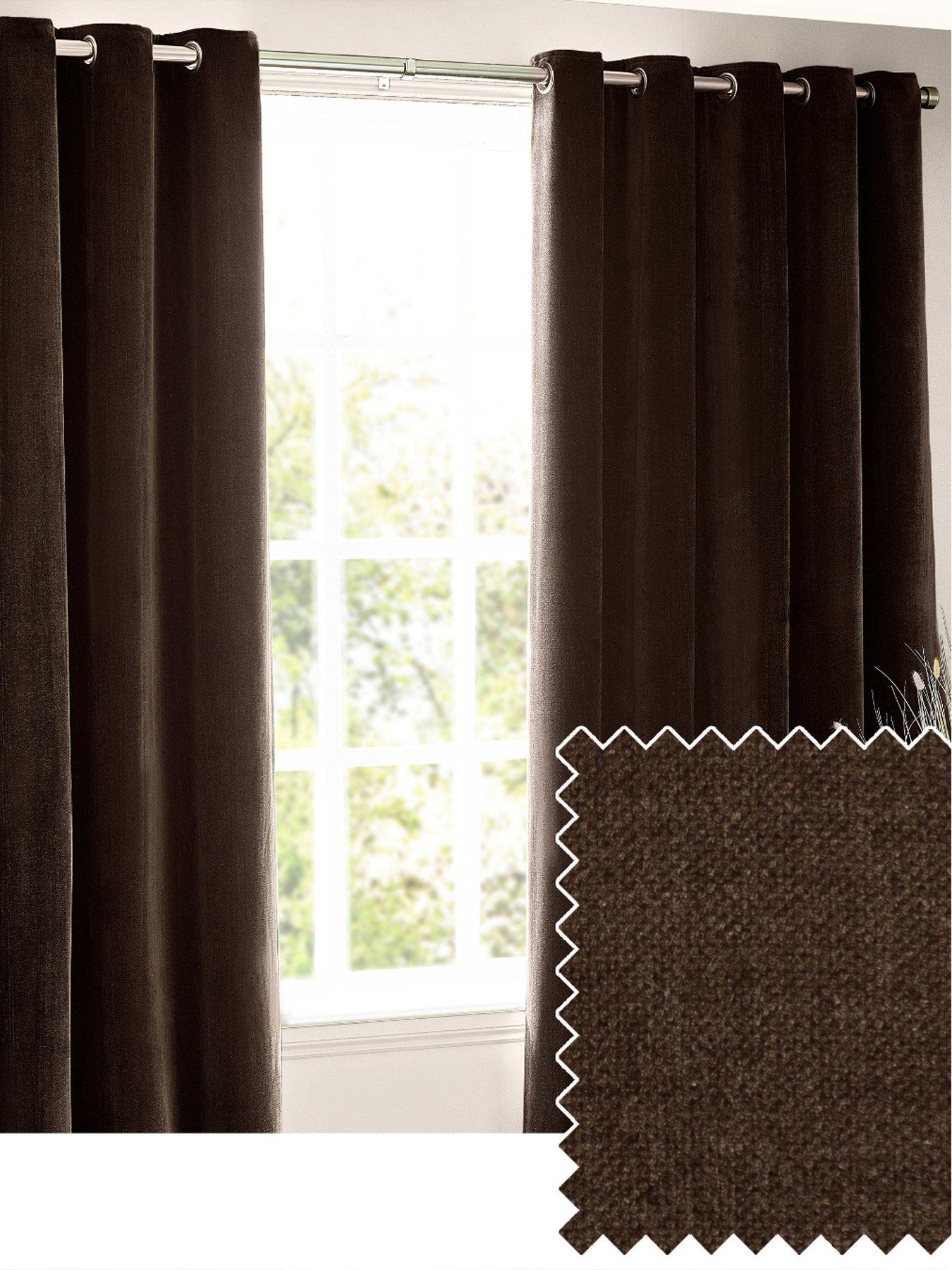 Image 2 of 5 of Yard Heavy Chenille Blackout Eyelet Curtains