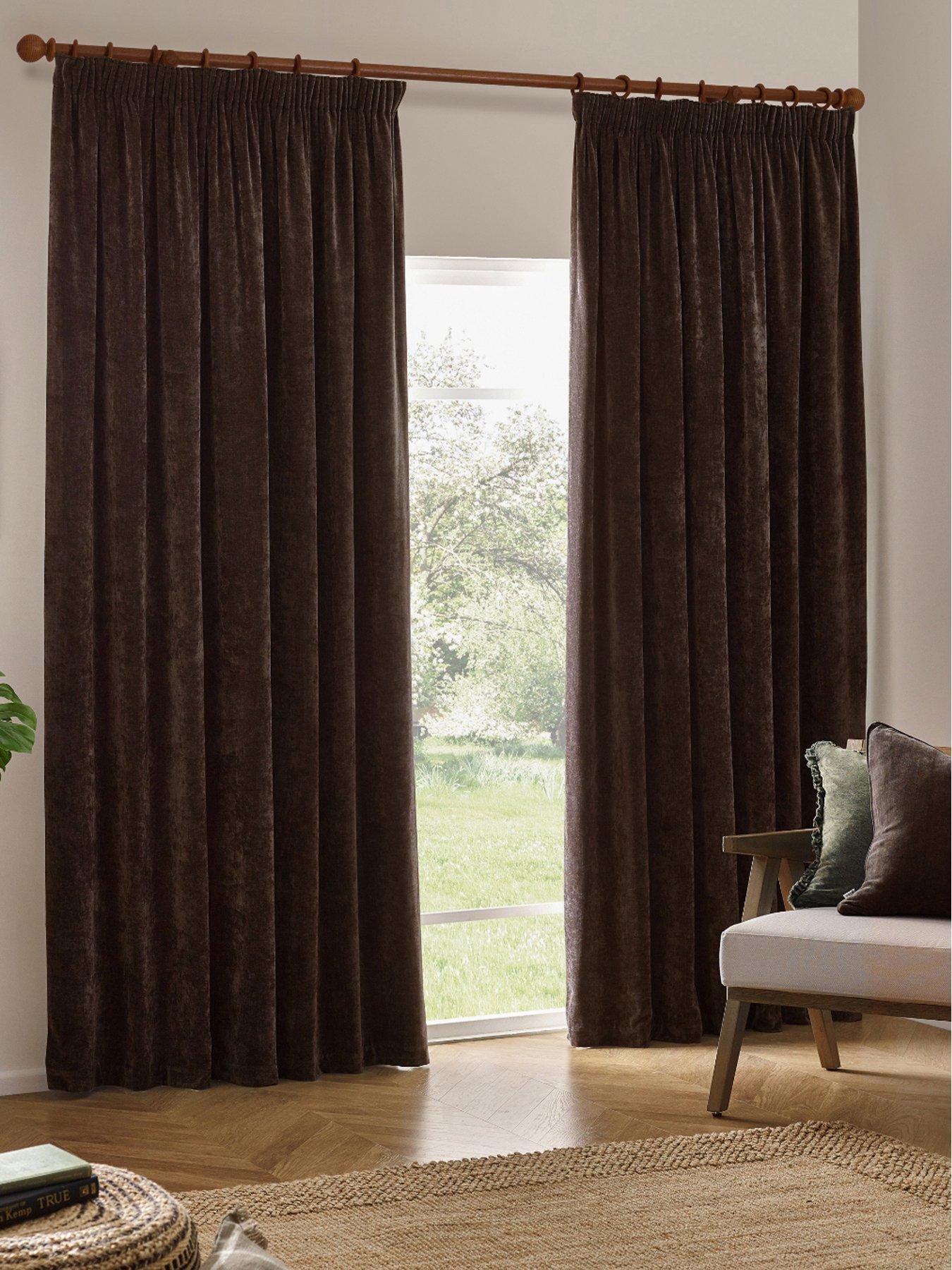 Yard Heavy Chenille Blackout Pencil Pleat Curtains