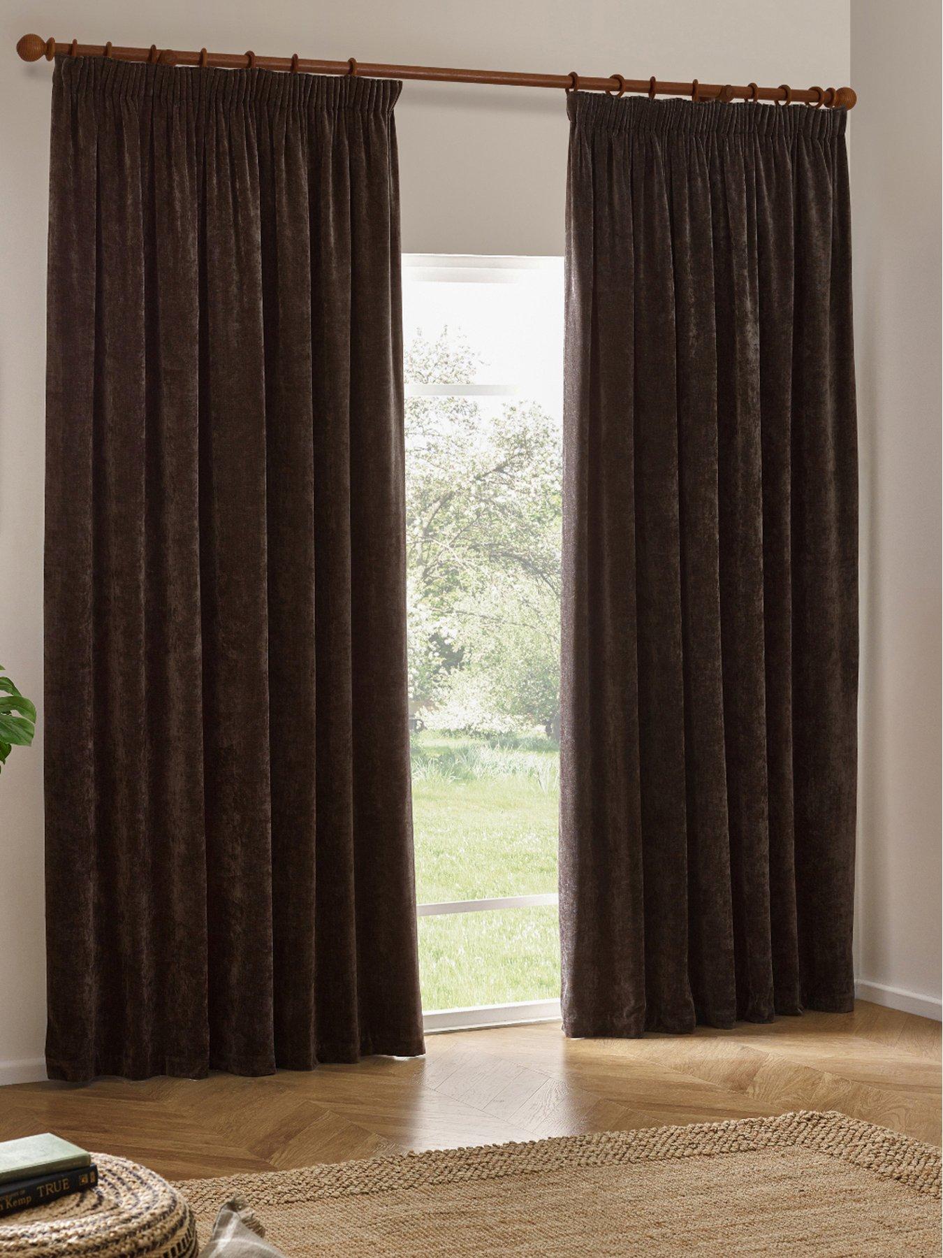 Image 4 of 5 of Furn Heavy Chenille Blackout Pencil Pleat Curtains