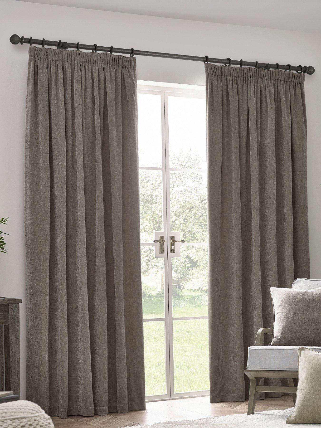 Yard Heavy Chenille Blackout Pencil Pleat Curtains