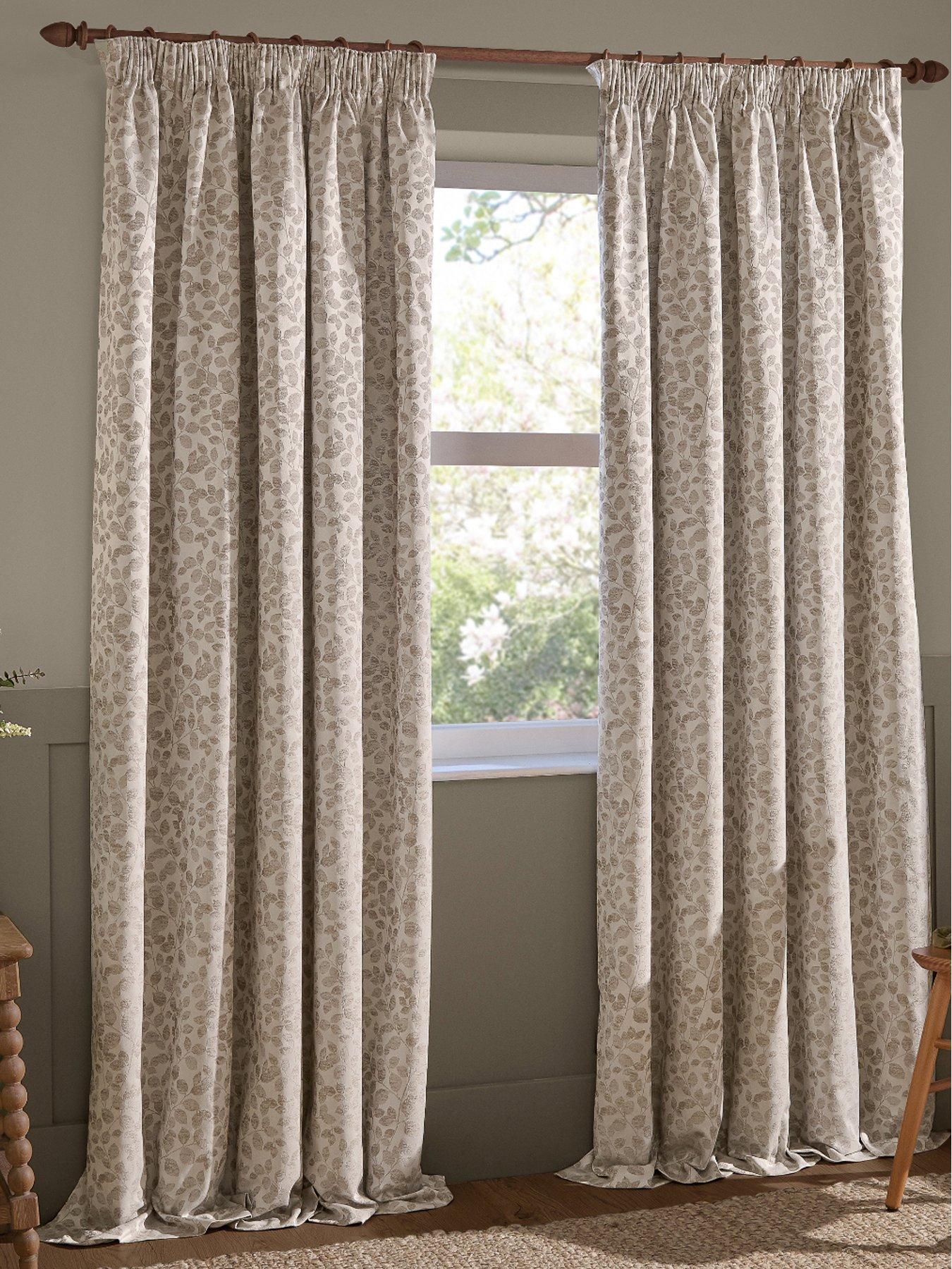 Image 1 of 6 of Wylder Grace Leaf Pencil Pleat Curtains