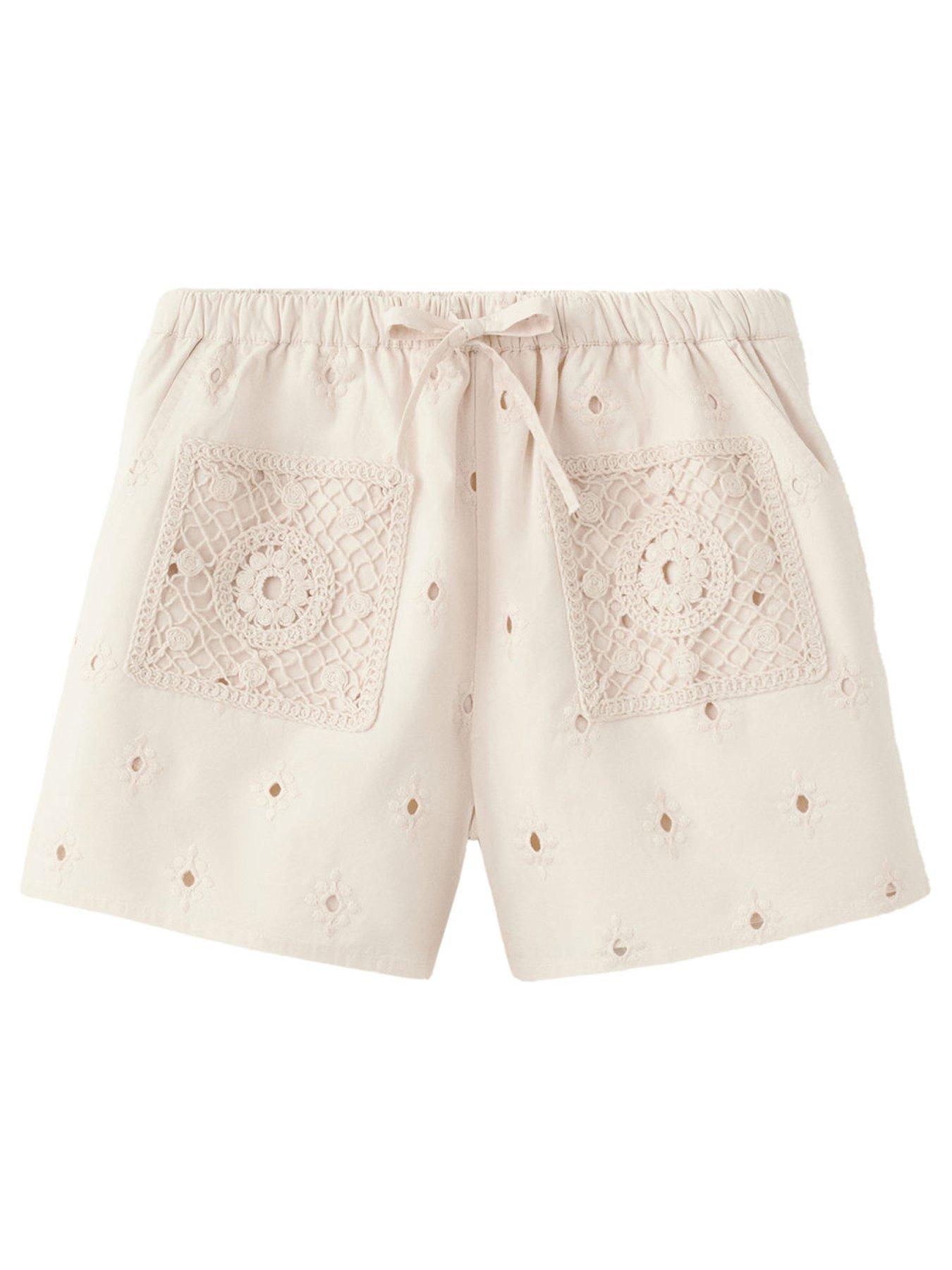 Mango: Girls Crochet Detail Shorts - Cream