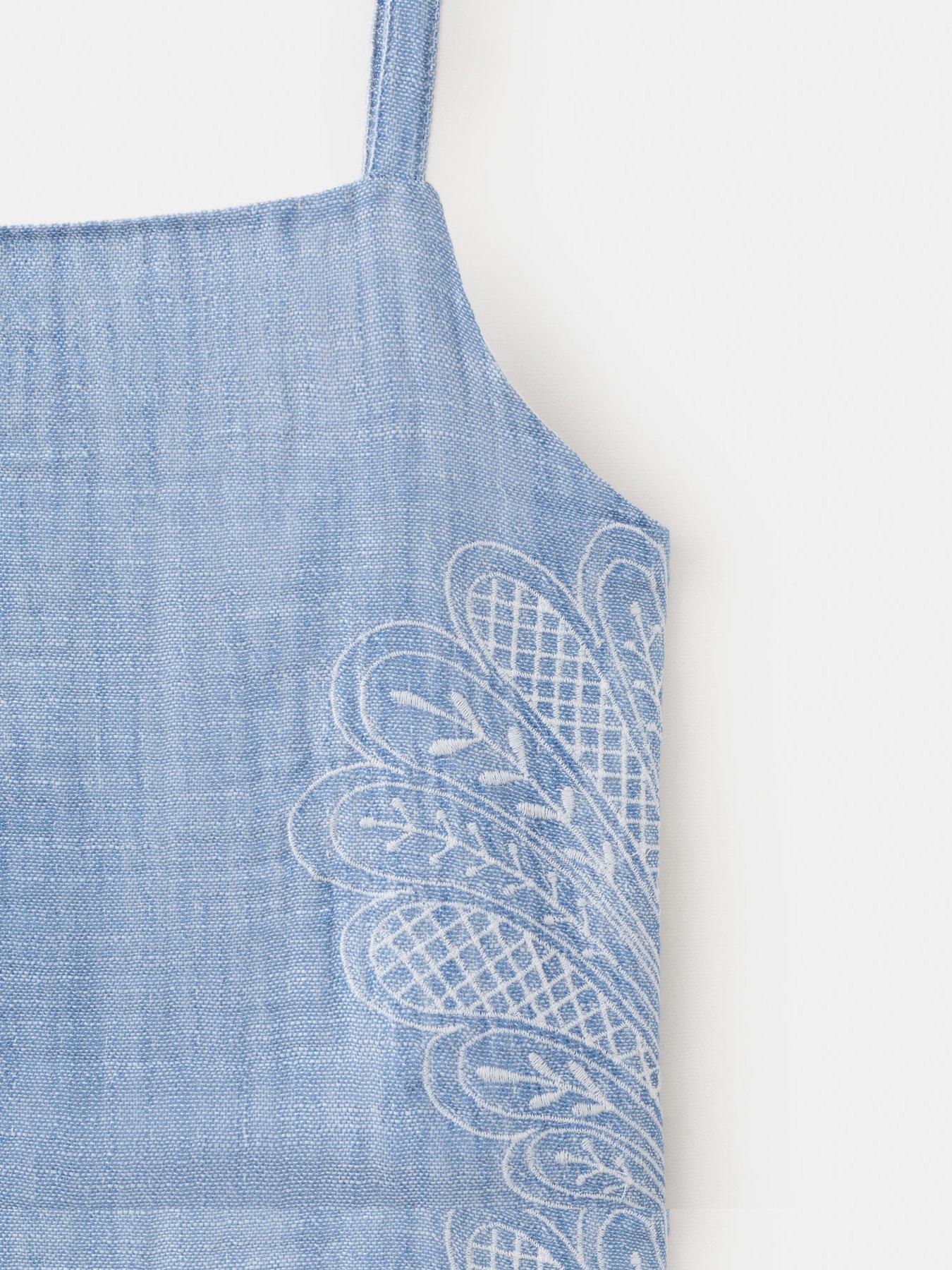 Image 3 of 4 of Mango Girls Embroidered Co-Ord Blouse - Blue