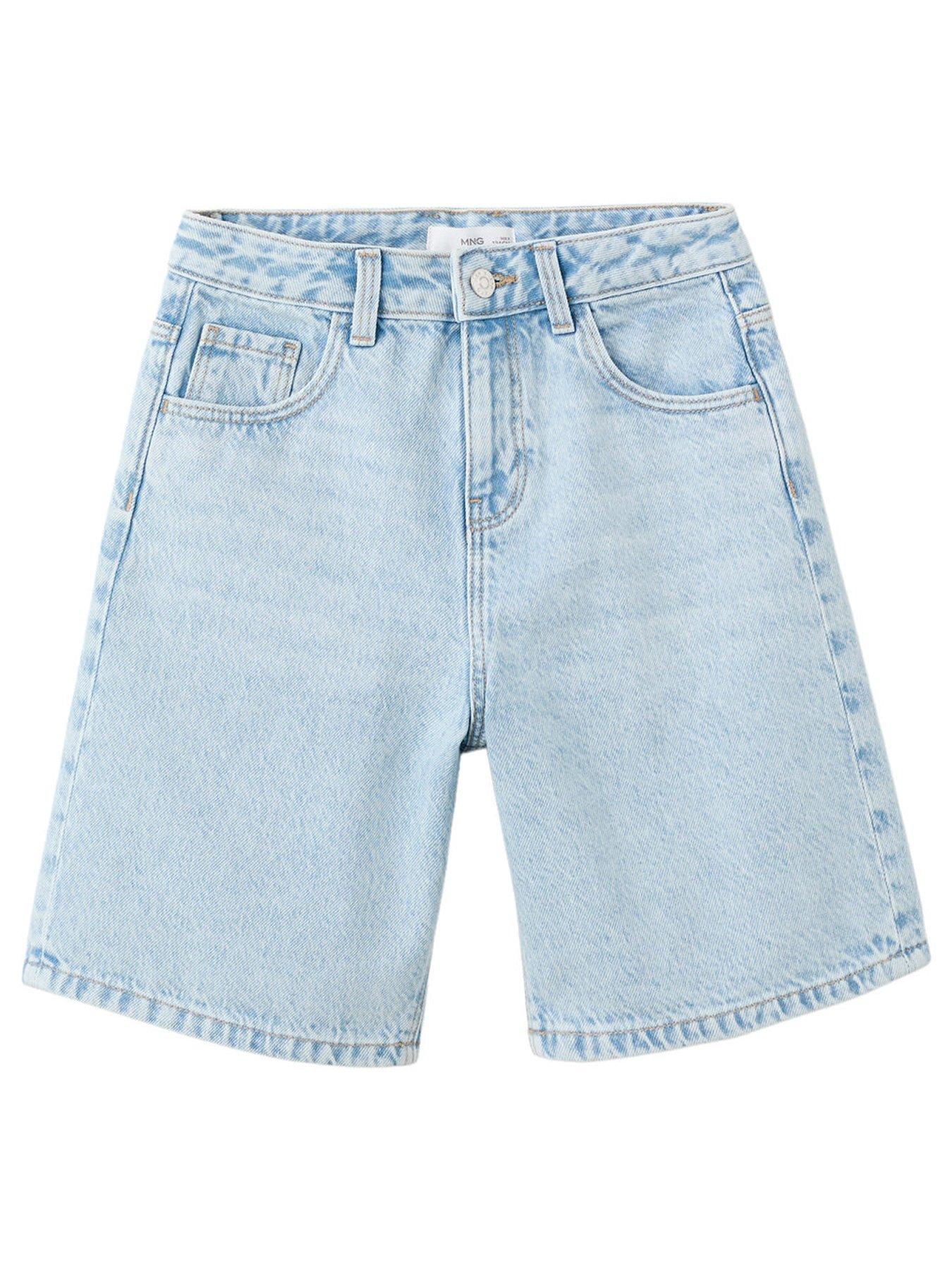 Mango Boys Denim Bermuda Shorts - Light Blue