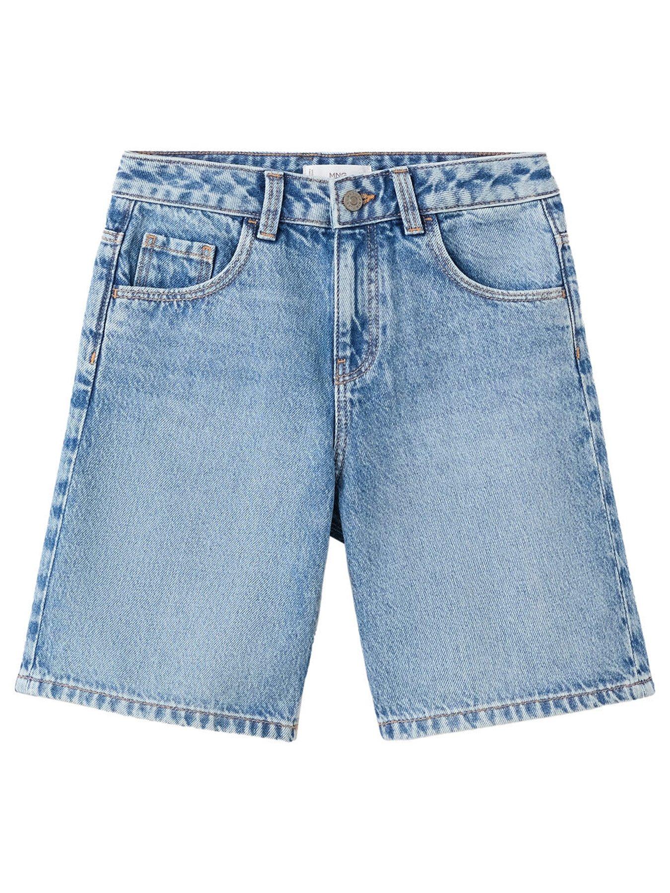 Mango Boys Denim Bermuda Shorts, Blue, Size 11 Years