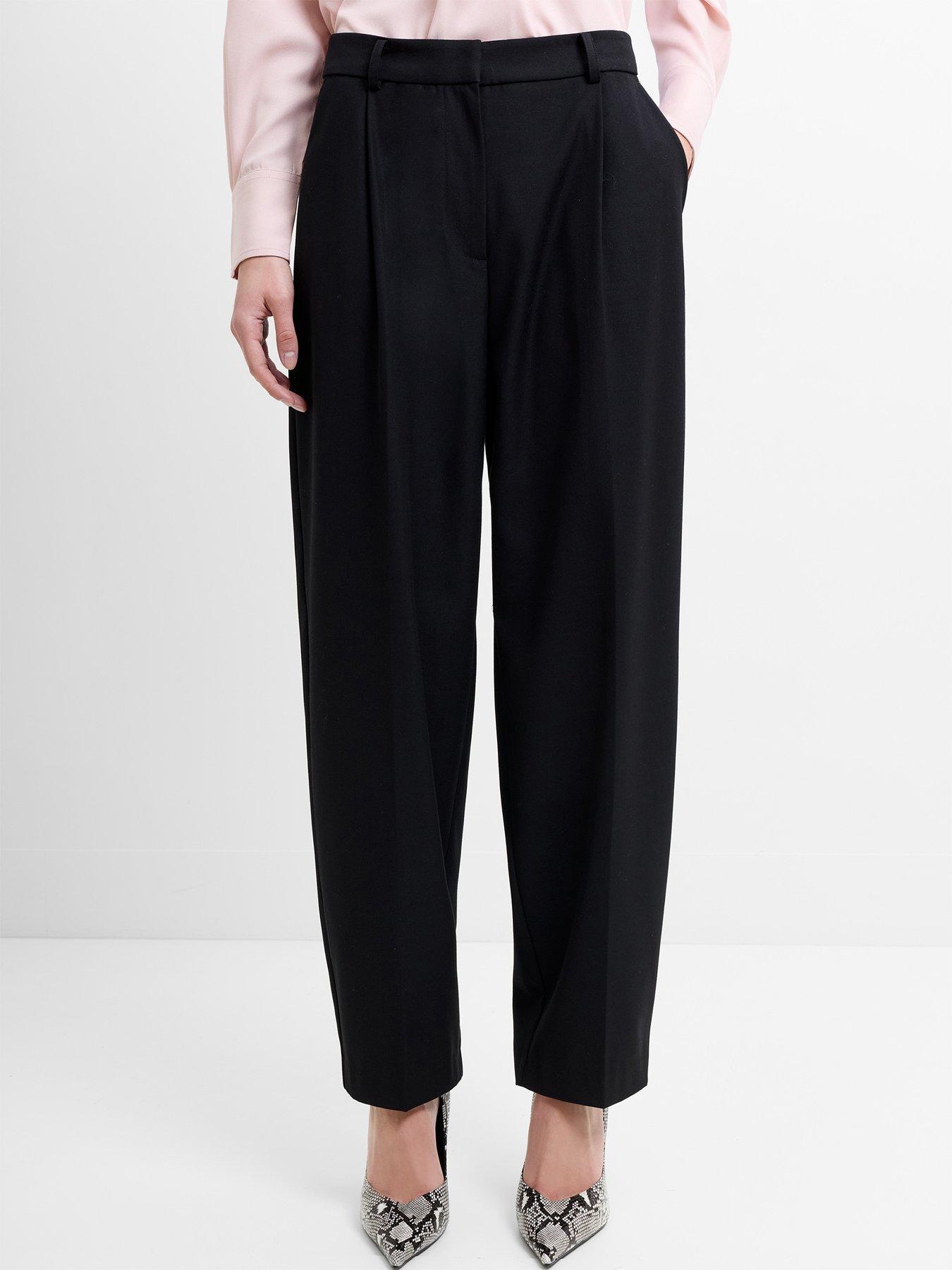 French Connection Barrel Leg Formal Trousers - Black