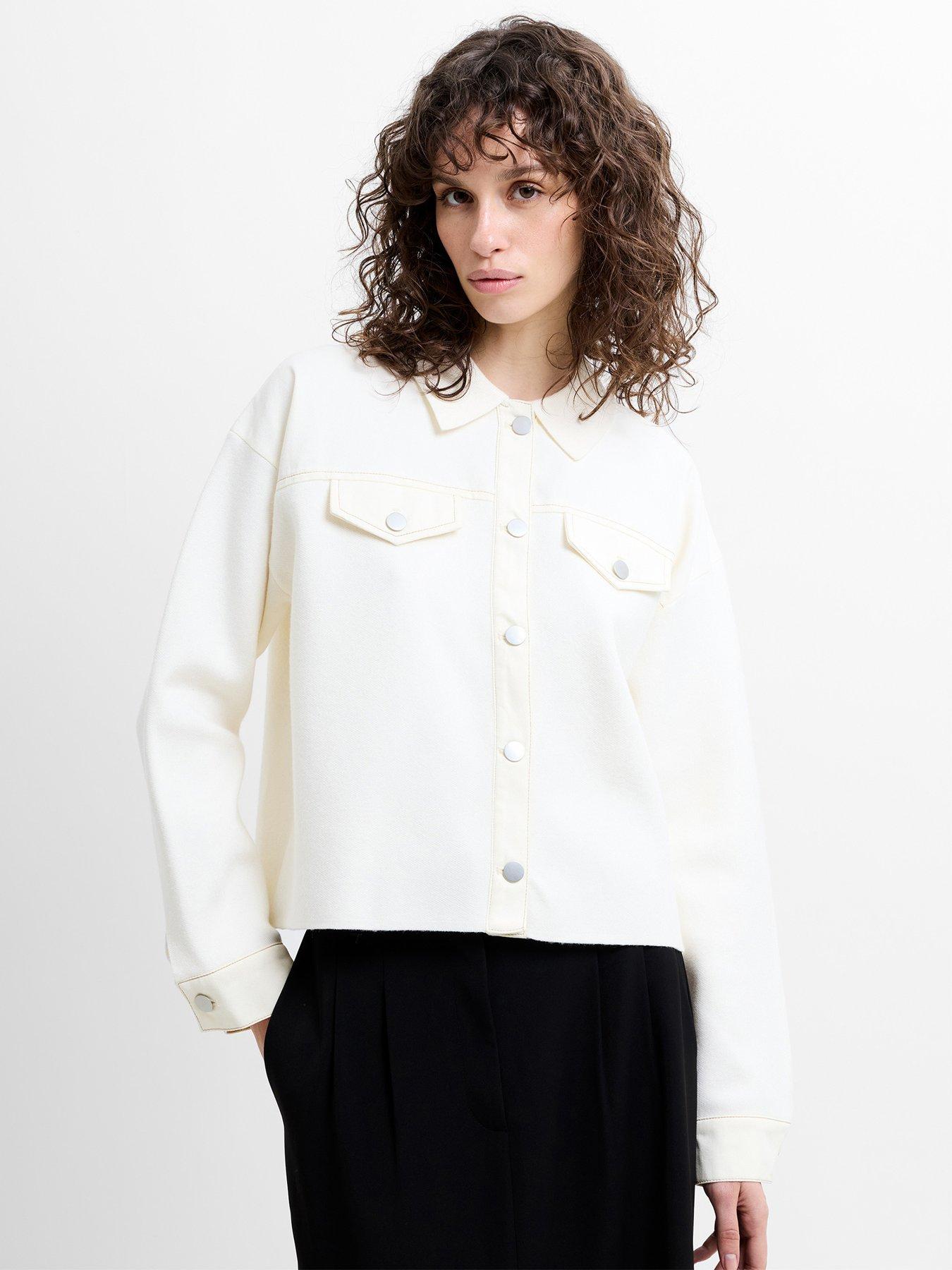 Image 1 of 5 of French Connection Knit Denim-style Collar Jacket