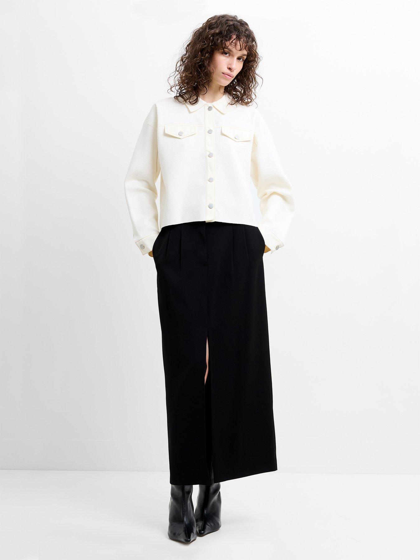 Image 2 of 5 of French Connection Knit Denim-style Collar Jacket