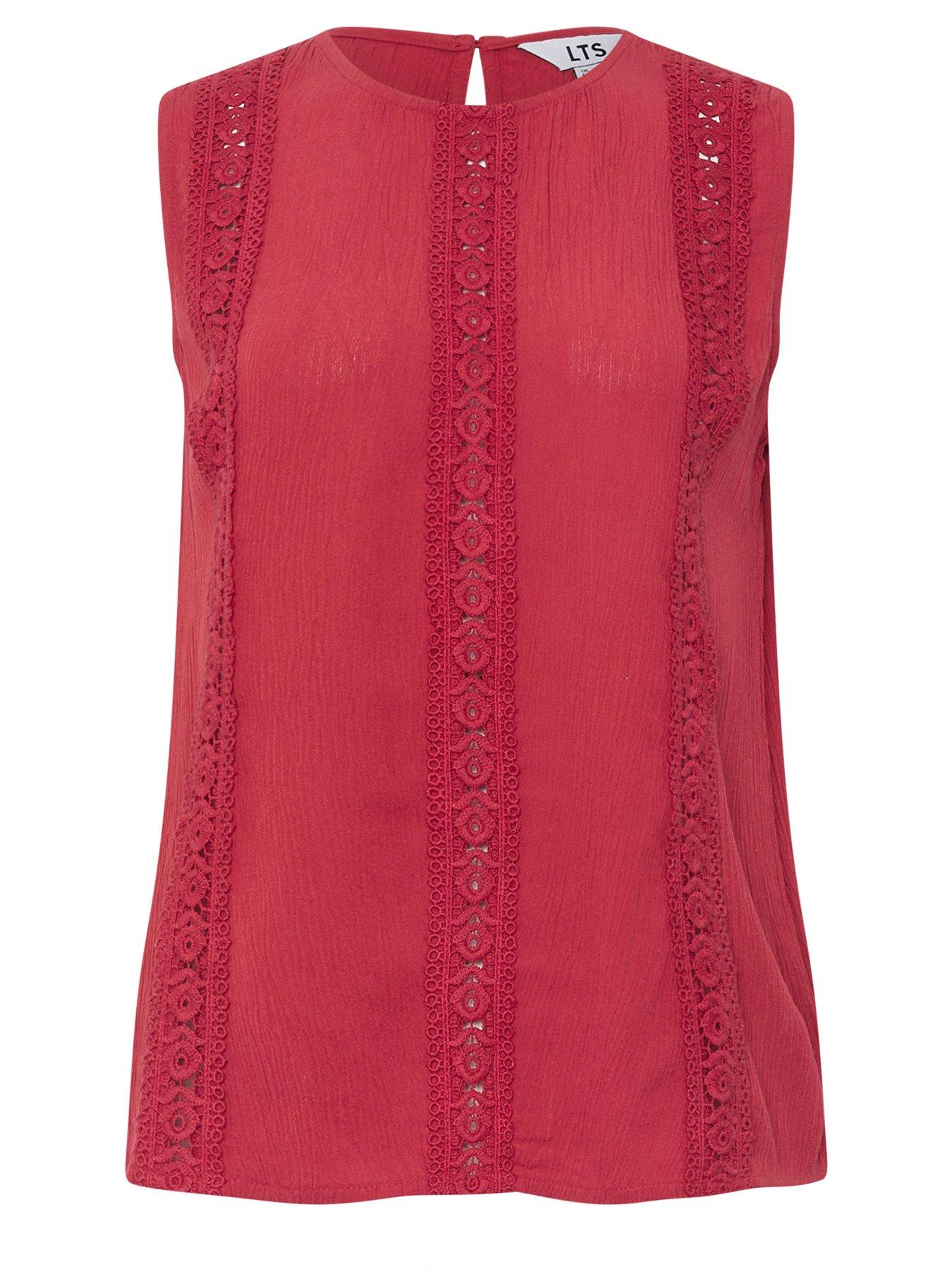 Image 5 of 5 of Long Tall Sally Tall Lace Detail Crinkle Vest