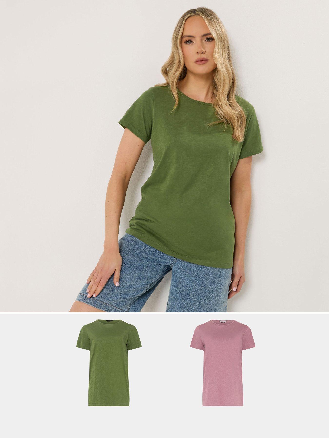 Long Tall Sally Tall 2 Pack Basic Scoop Neck Cotton T-shirt