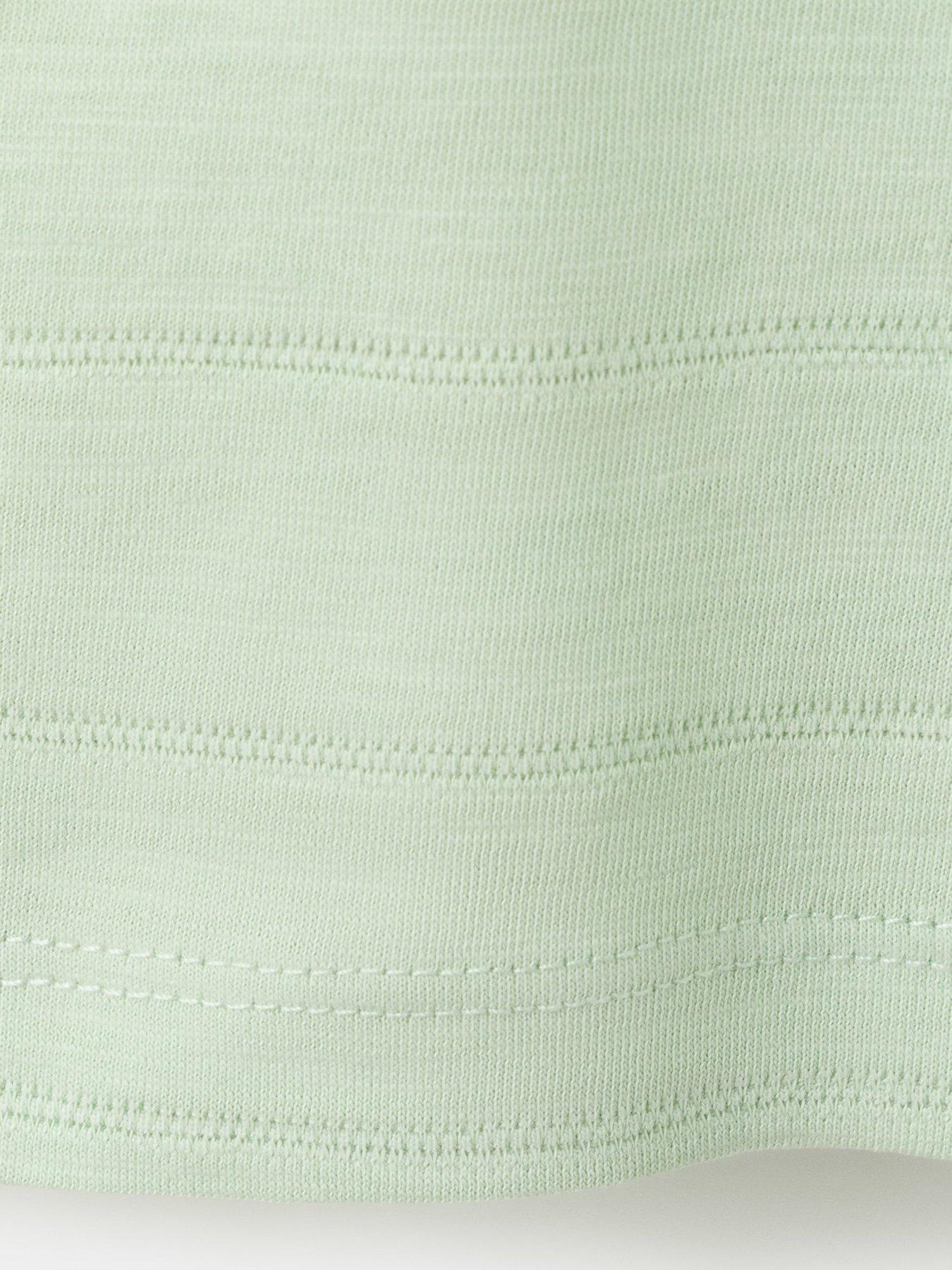 Image 4 of 4 of Mango Boys Textured Stripe Short Sleeve Tshirt - Light Green
