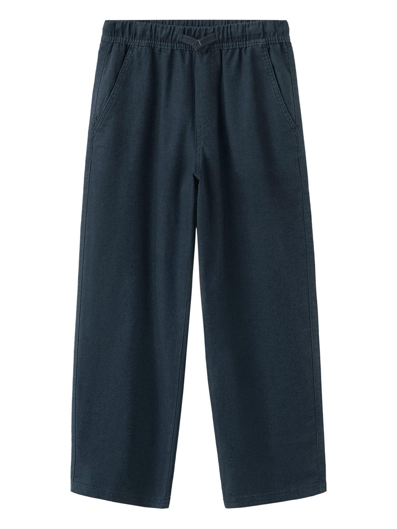 Mango Boys Elasticated Waist Trousers, Navy, Size 6 Years