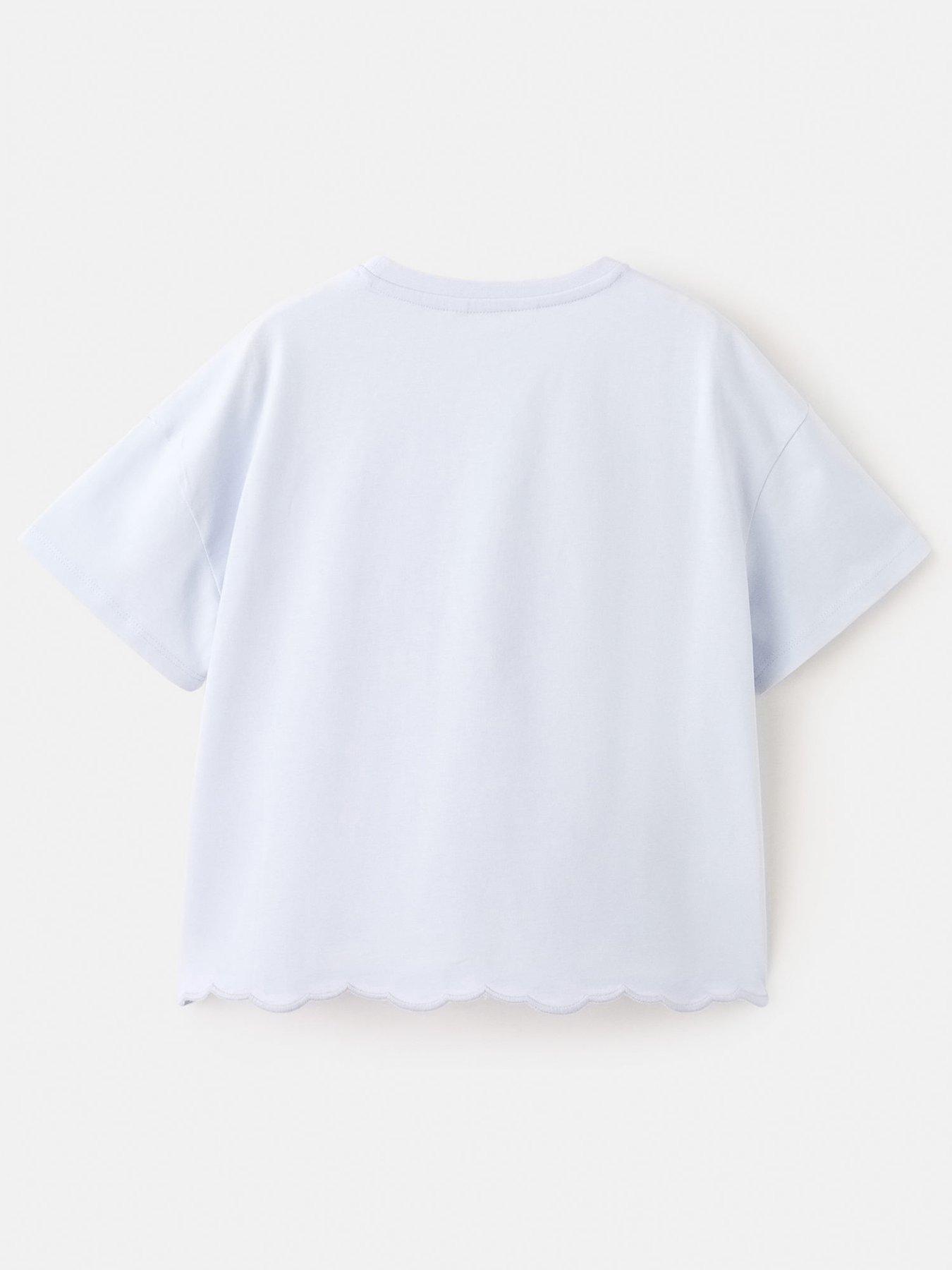 Image 2 of 4 of Mango Girls Starfish Short Sleeve Tshirt - Light Blue