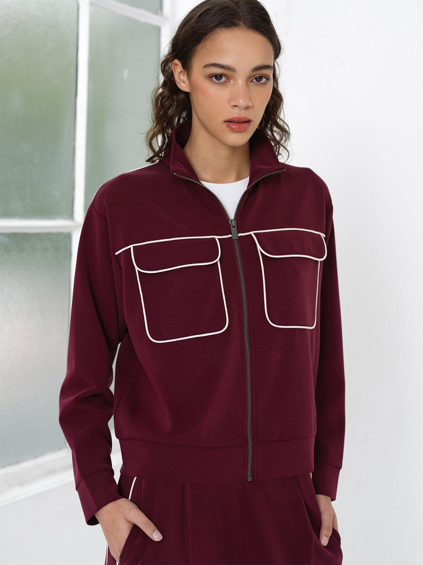 French Connection Zip-through Long Sleeve Jersey Jacket
