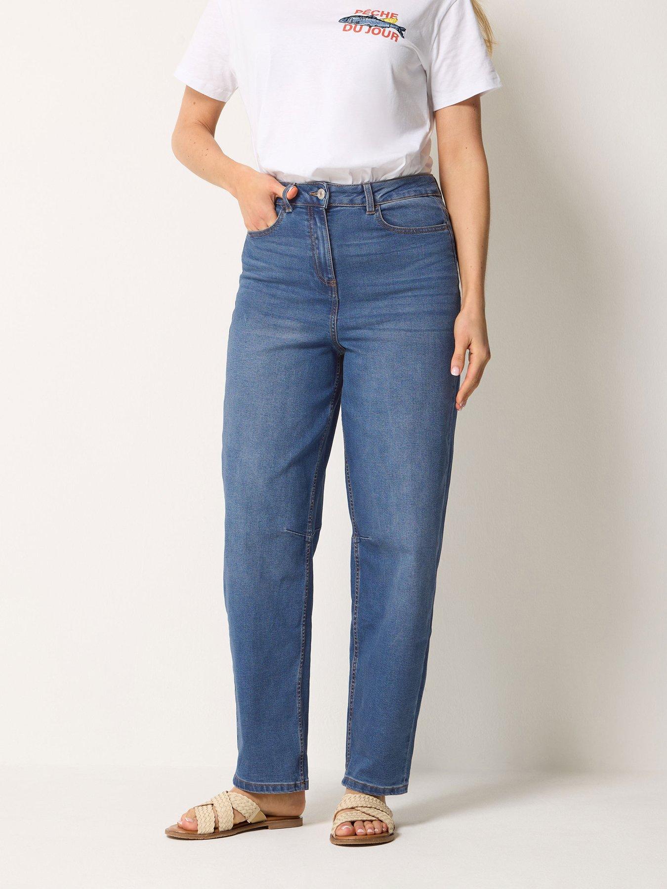 Long Tall Sally Barrel Leg Jean 34" - Blue