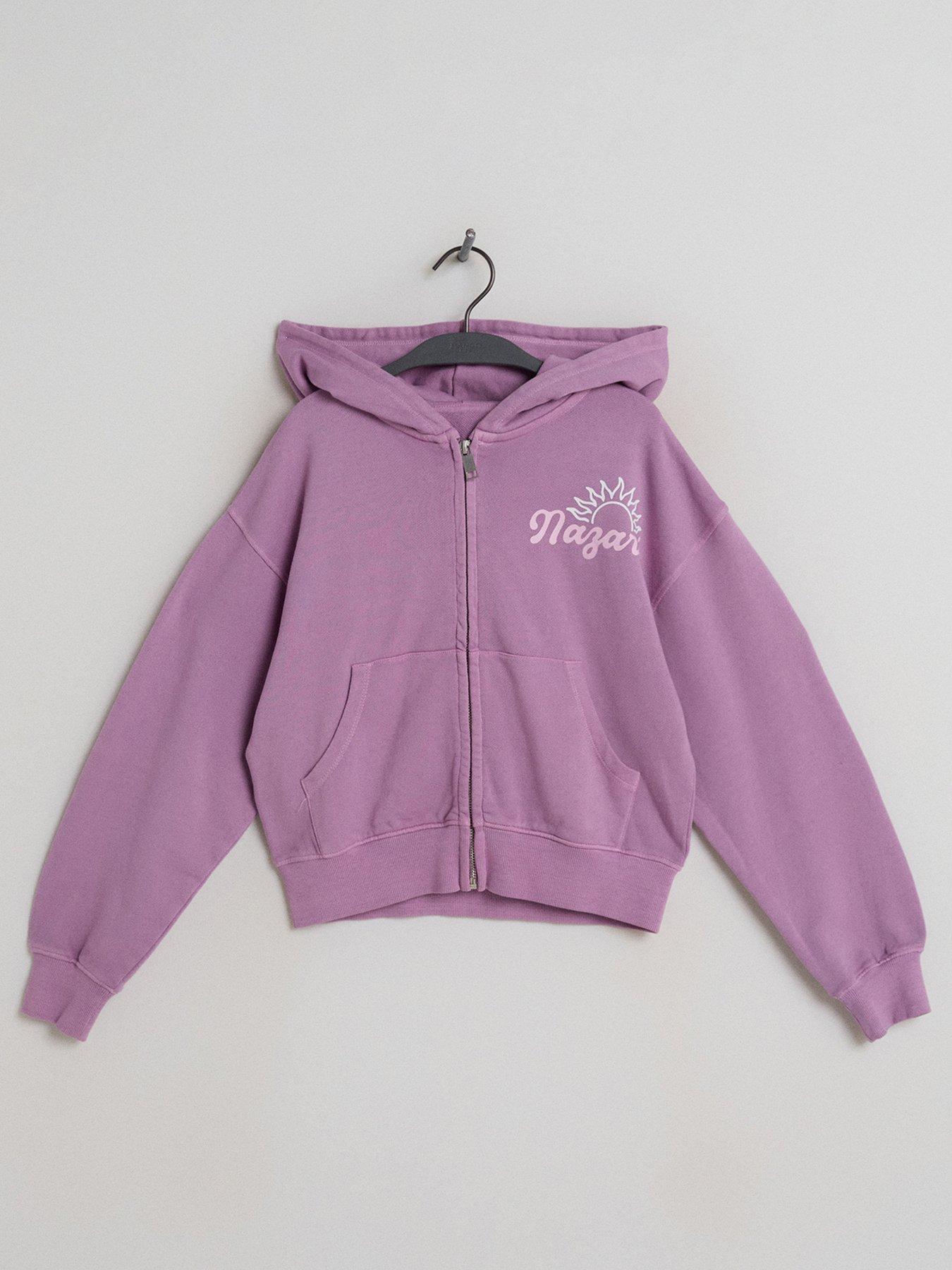 Mango Girls Printed Zip-Up Surf Hoody - Purple