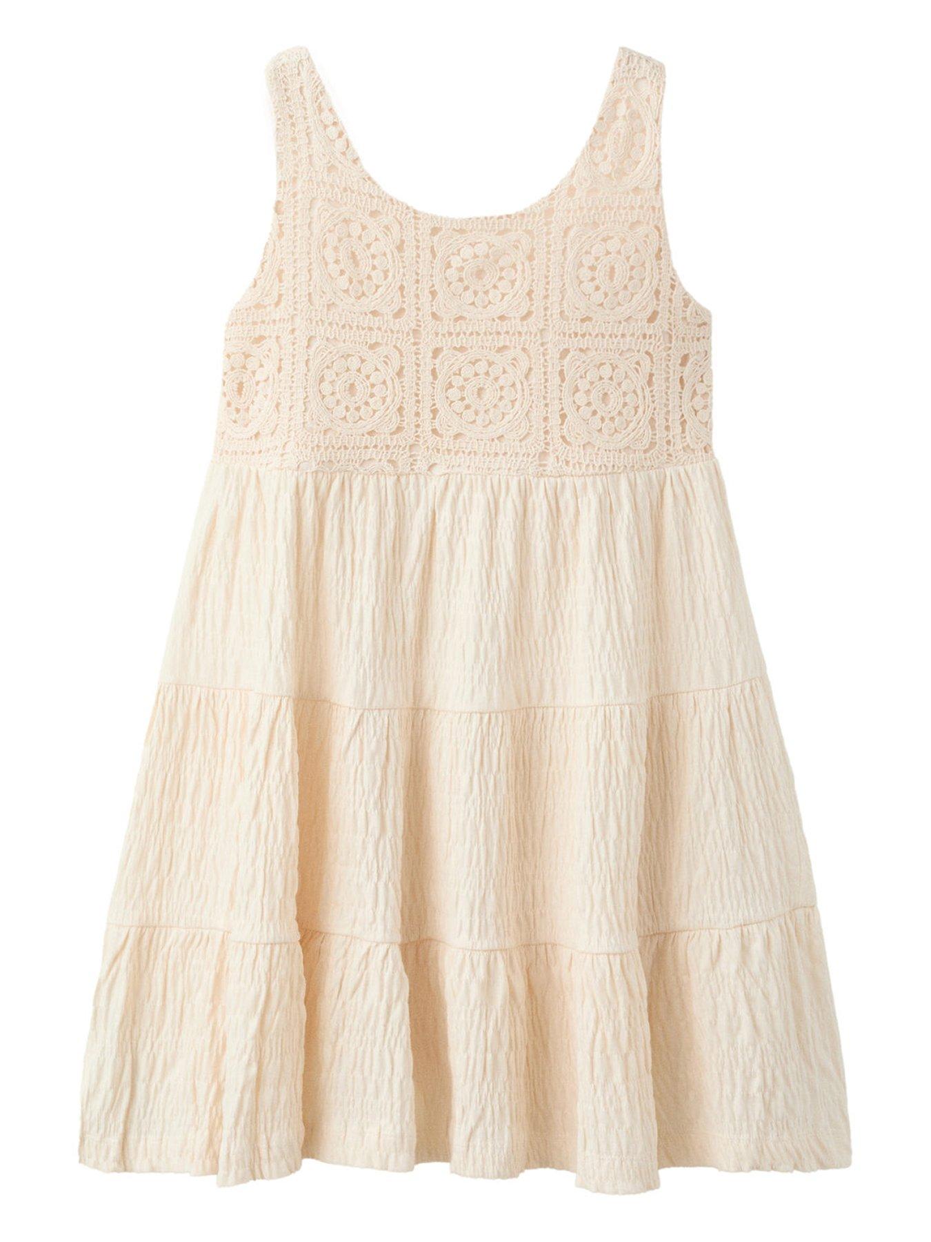 Mango Girls Crochet Dress - Cream