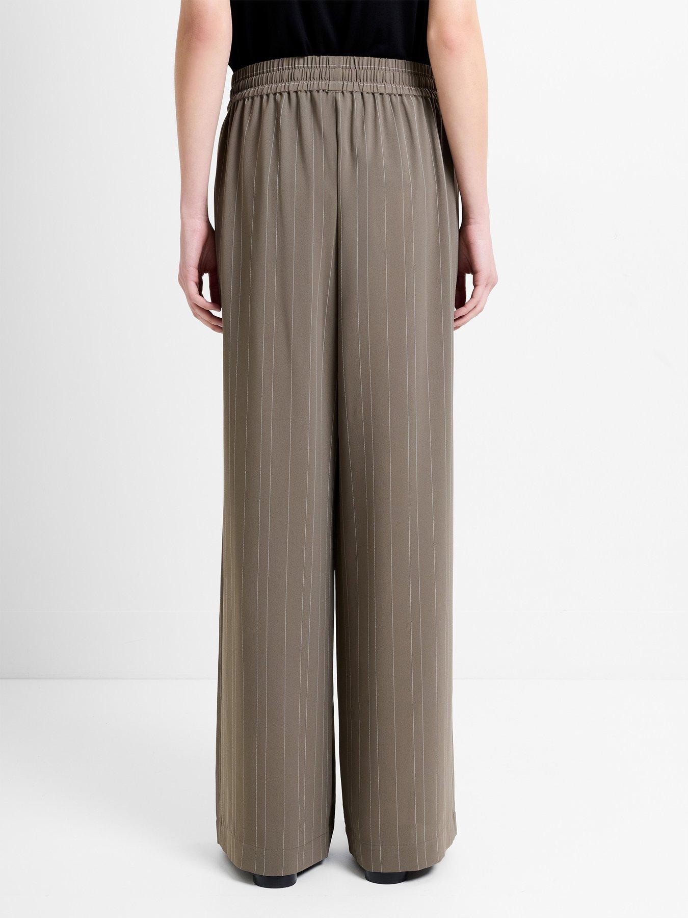 Image 2 of 5 of French Connection Pinstripe Wide Leg Elasticated Trousers