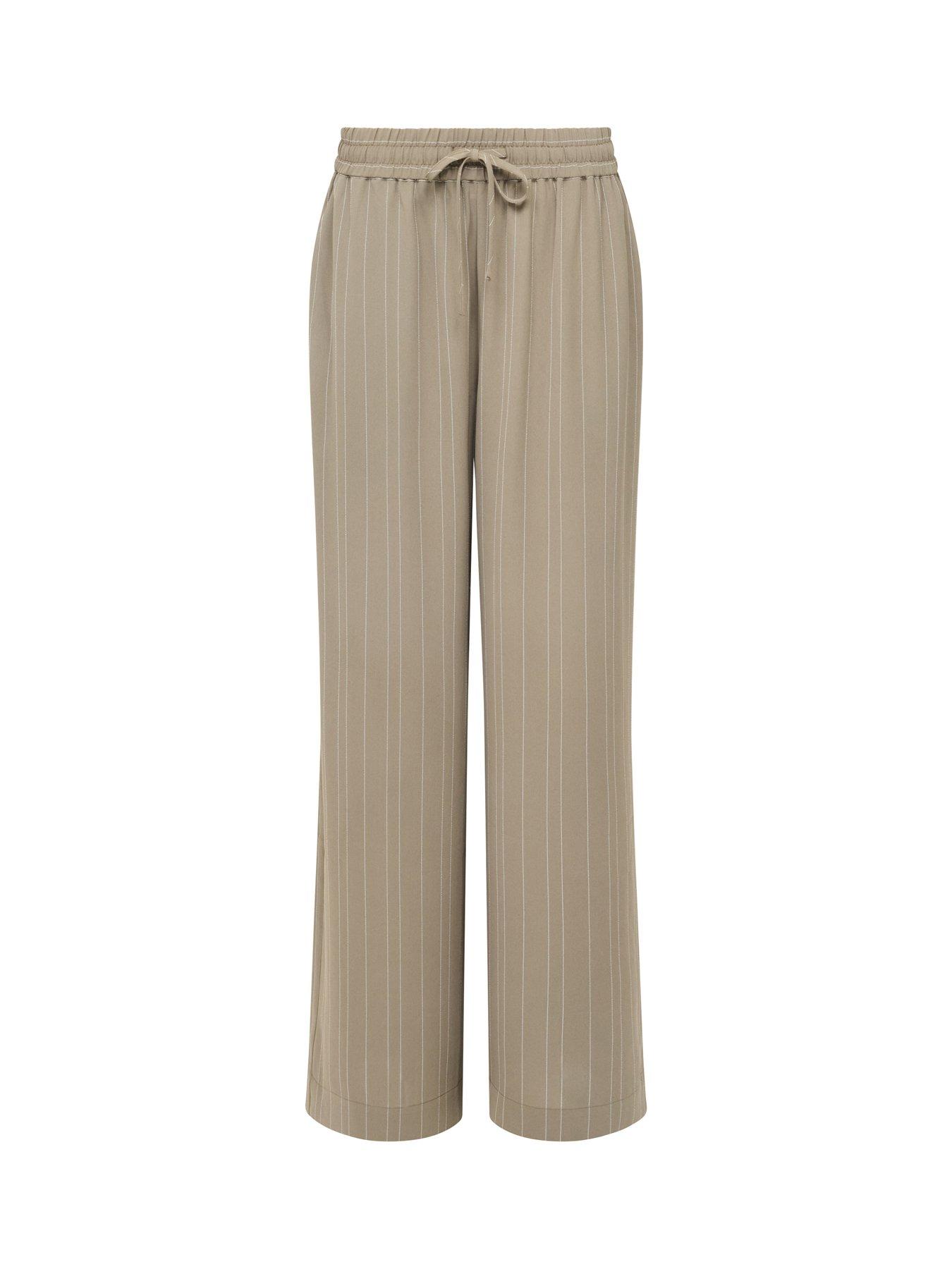 Image 5 of 5 of French Connection Pinstripe Wide Leg Elasticated Trousers