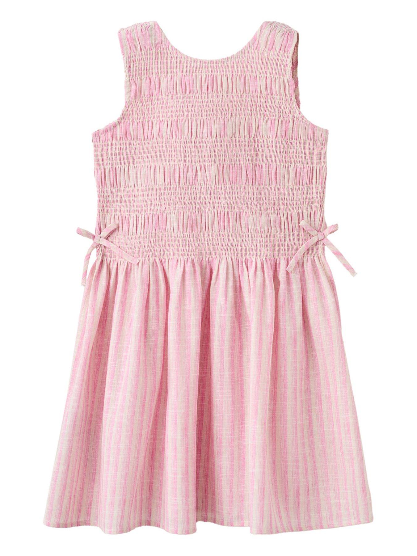 strapless open back dress Ieena for Mac Duggal - Pink Striped Strapless Satin Ballgown with Pockets