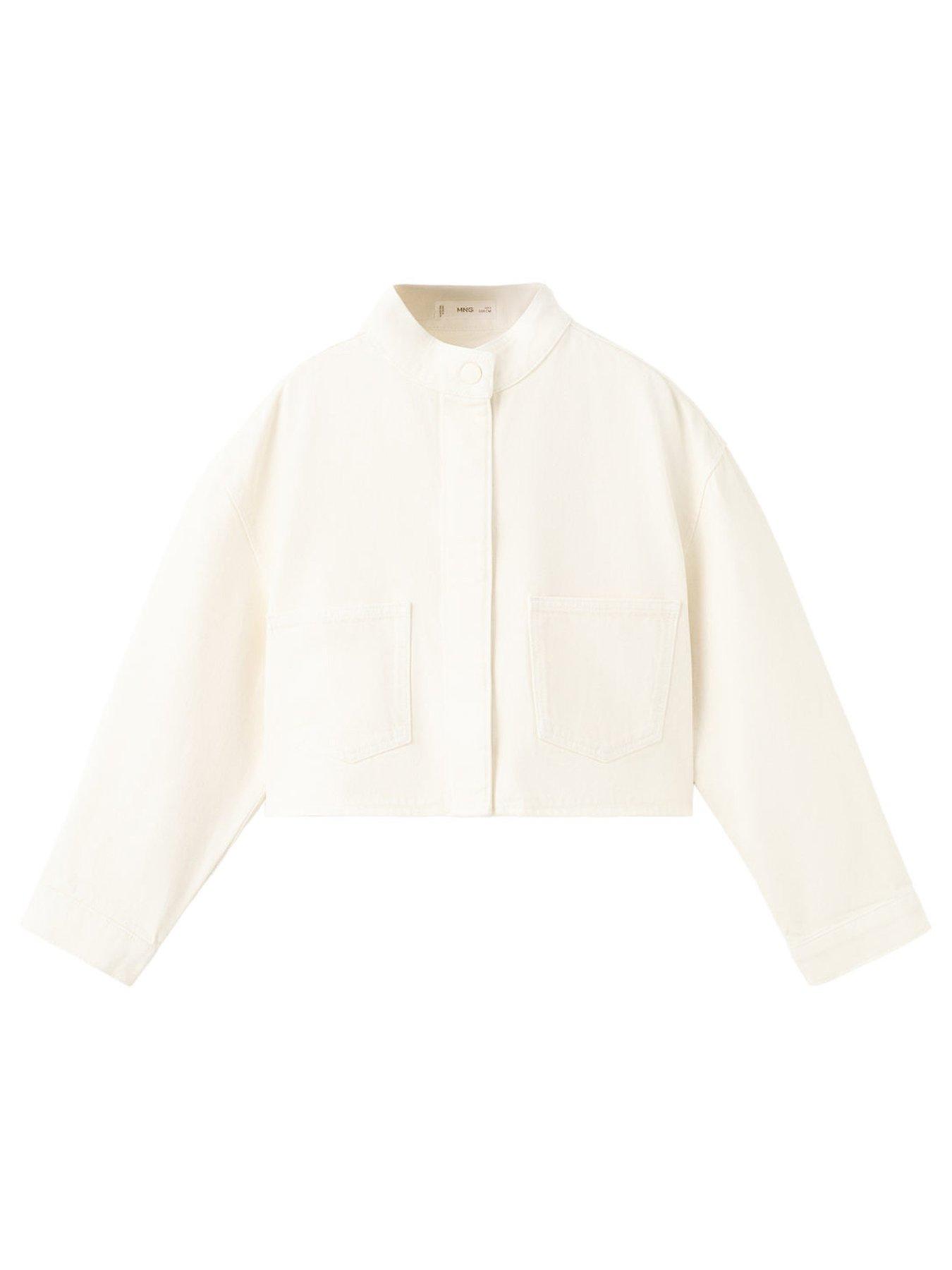 Mango Girls Denim Jacket, Cream, Size Age: 12 Years