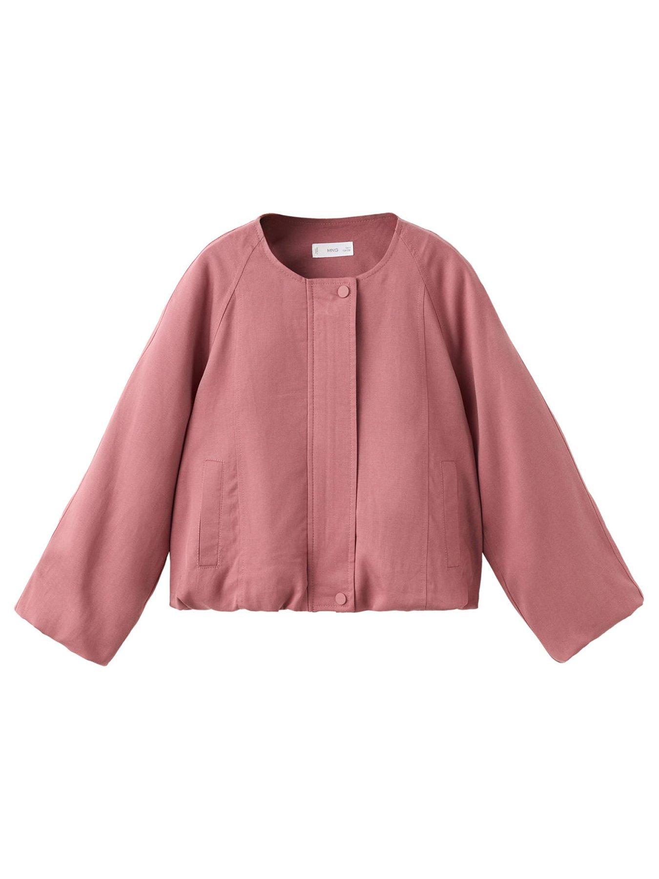 Mango Girls Woven Jacket, Pink, Size 12 Years