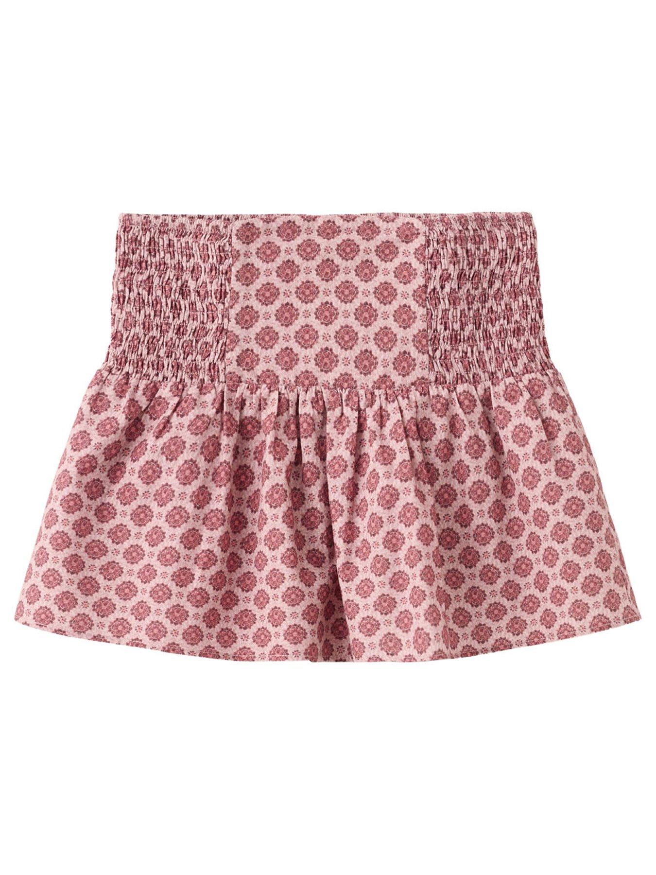 Mango Girls Shirred Waist Co-Ord Skirt, Dark Red, Size Age: 13-14 Years