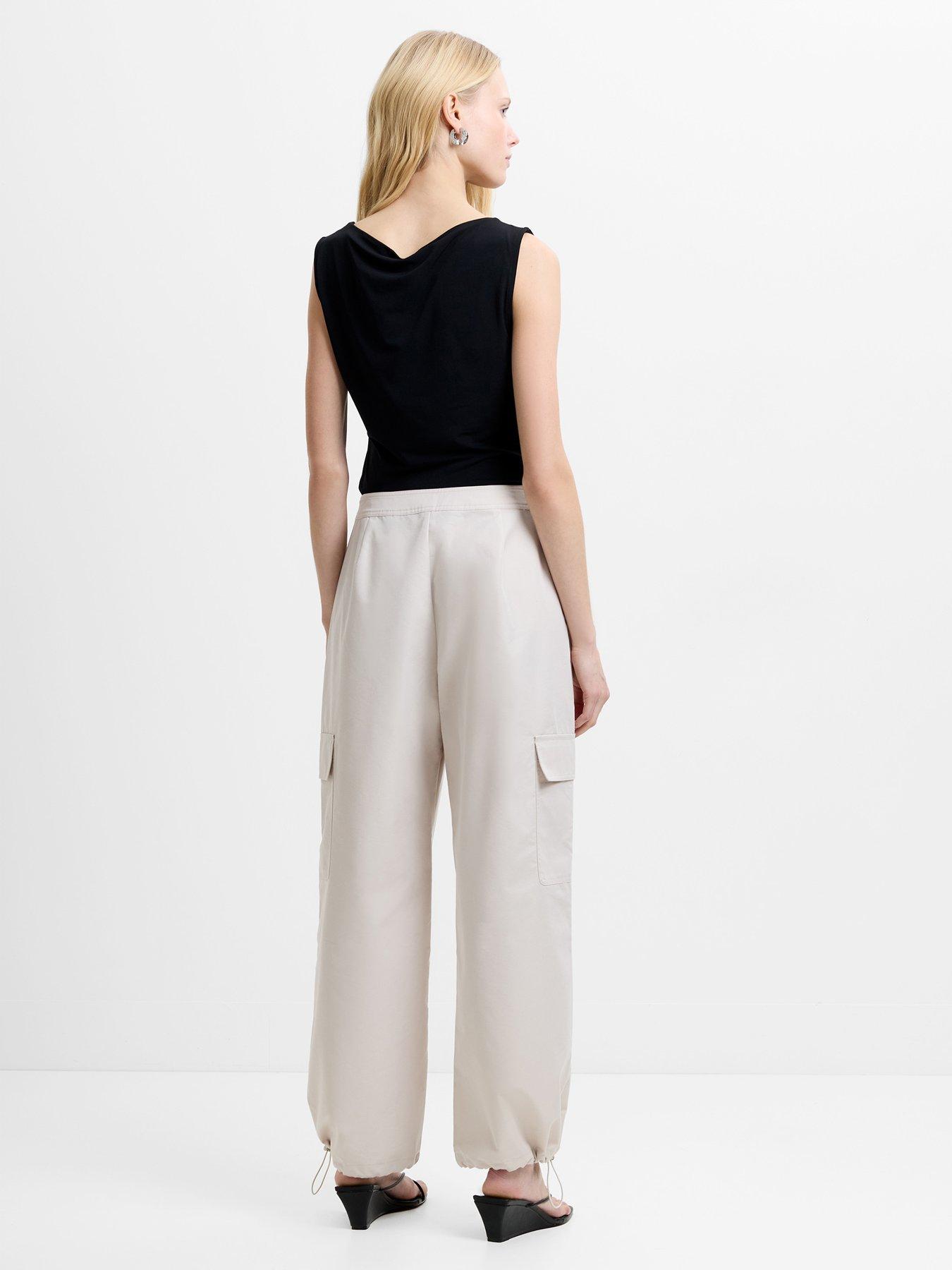 Image 3 of 5 of French Connection Cotton Blend Wide Leg Elasticated Cargo Trousers