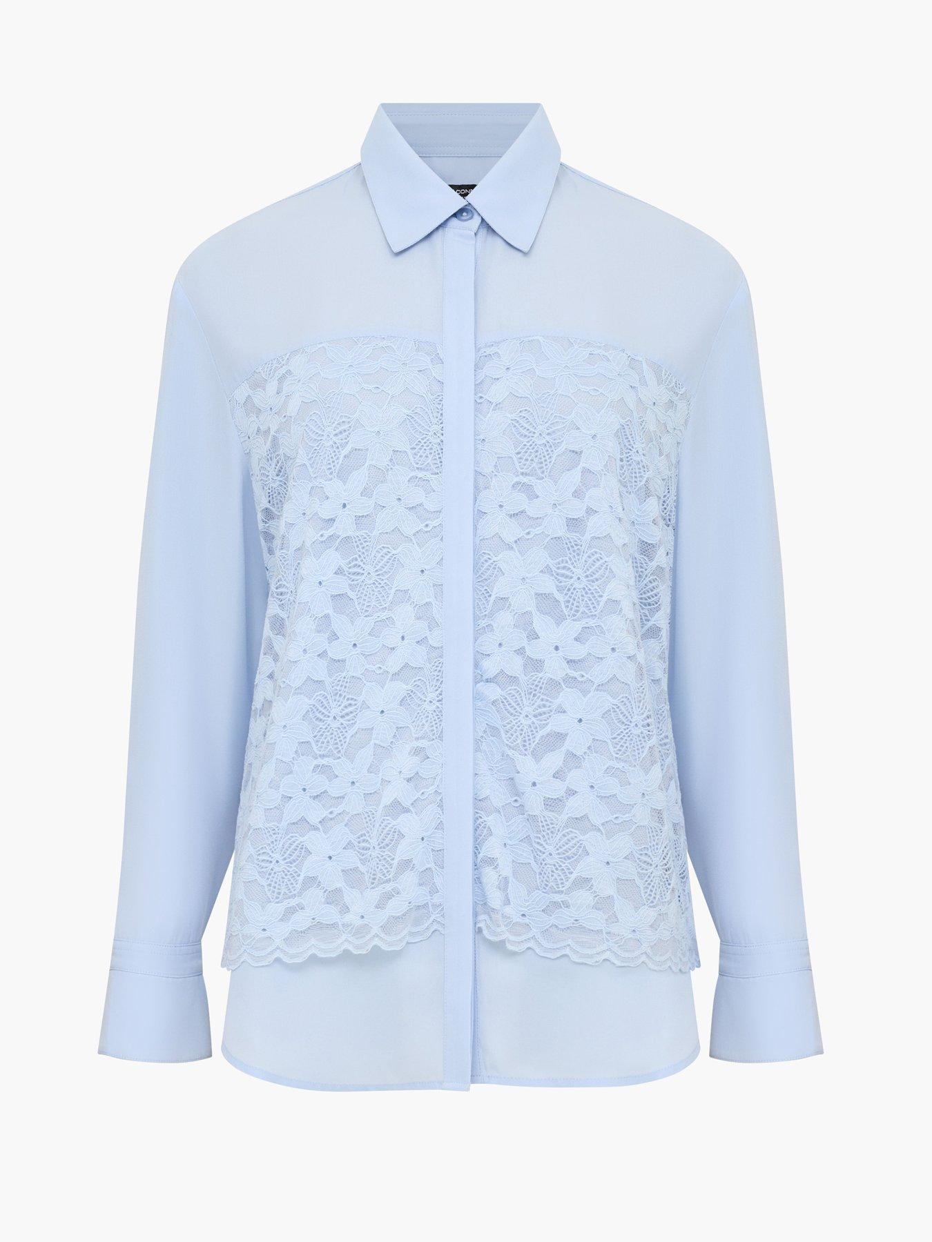 Image 4 of 4 of French Connection Floral Lace Long Sleeve Collared Shirt