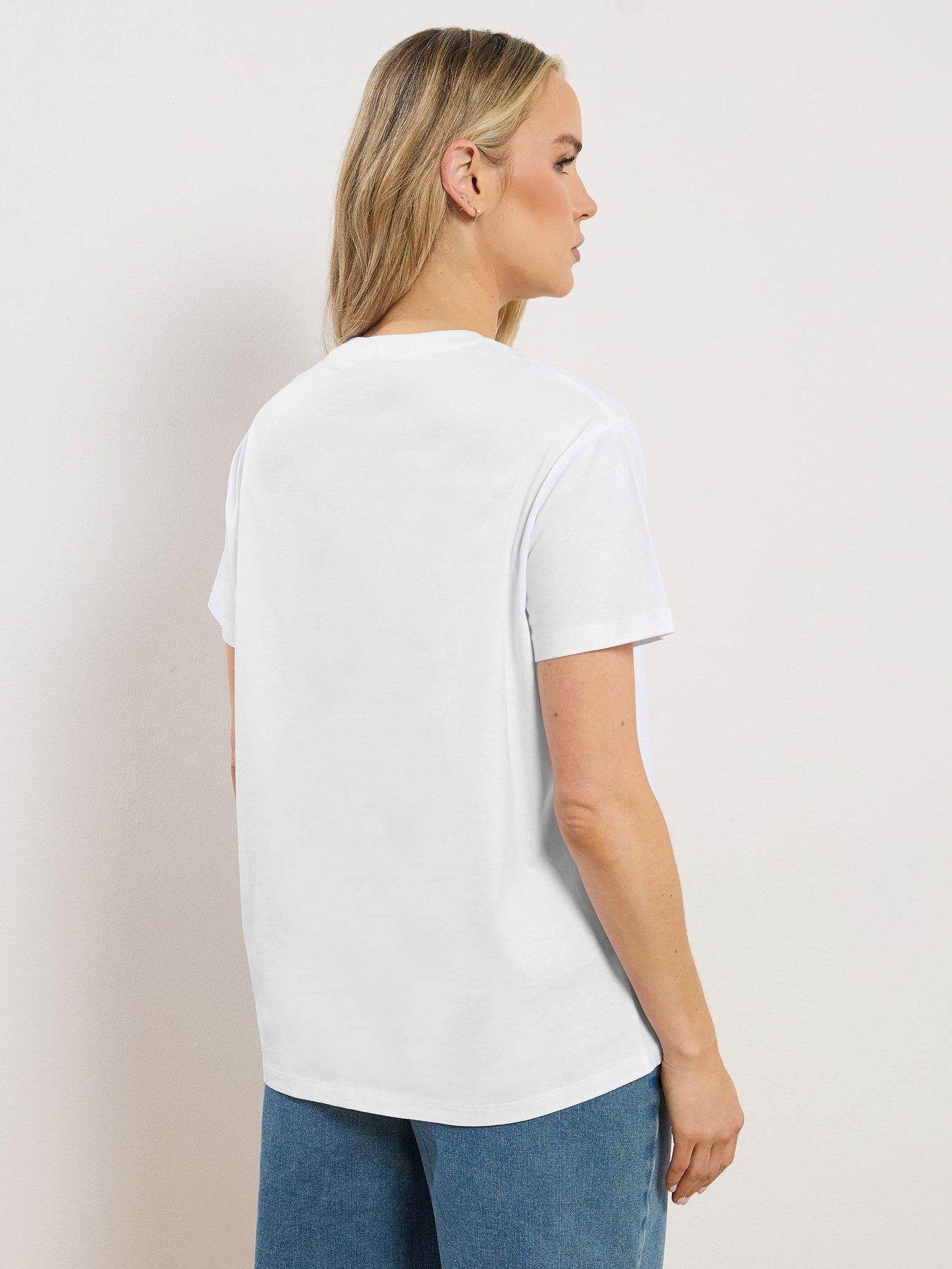 Image 2 of 6 of Long Tall Sally Martini Embroidered Oversized T-Shirt - White