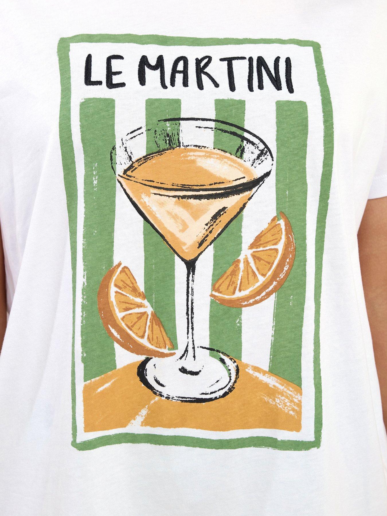 Image 5 of 6 of Long Tall Sally Martini Embroidered Oversized T-Shirt - White