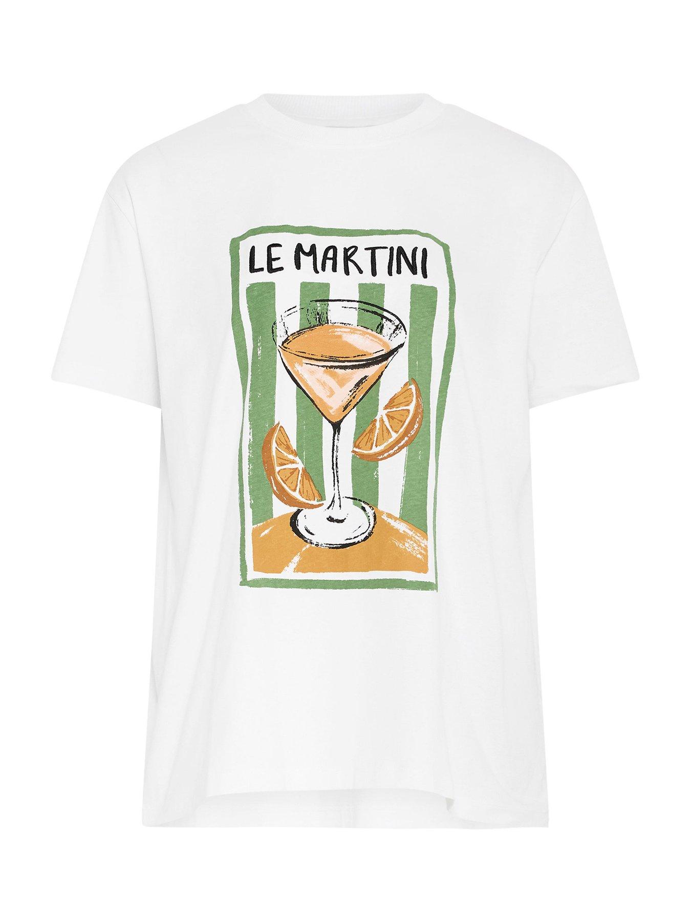 Image 6 of 6 of Long Tall Sally Martini Embroidered Oversized T-Shirt - White
