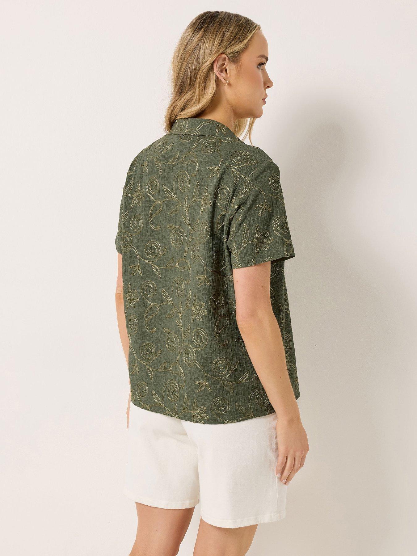 Image 2 of 4 of Long Tall Sally Tall Embroidered Floral Shirt