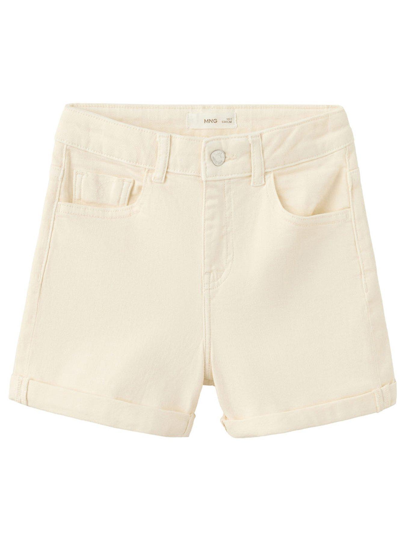 Mango Girls Denim Shorts - White