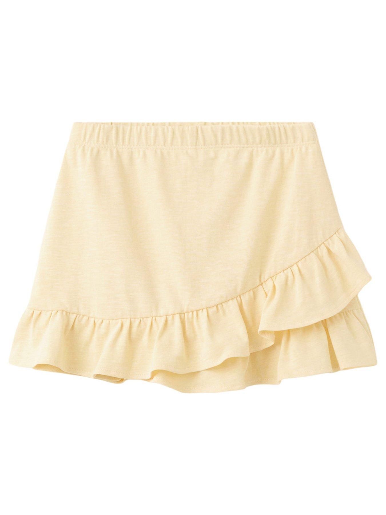 Mango Girls Frill Skort, Light Yellow, Size Age: 11-12 Years