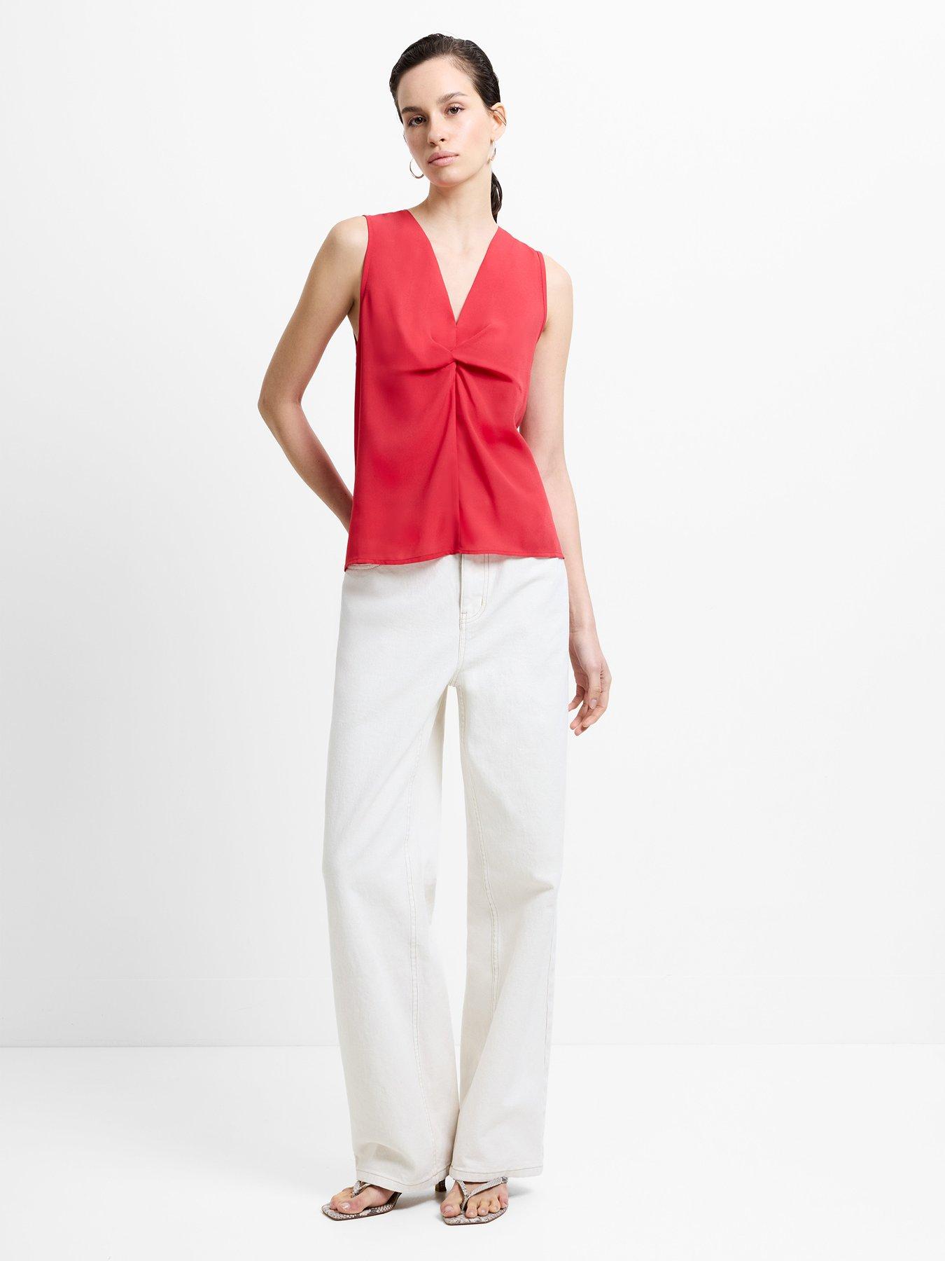 Image 5 of 6 of French Connection V-neck Front Twist Sleeveless Top