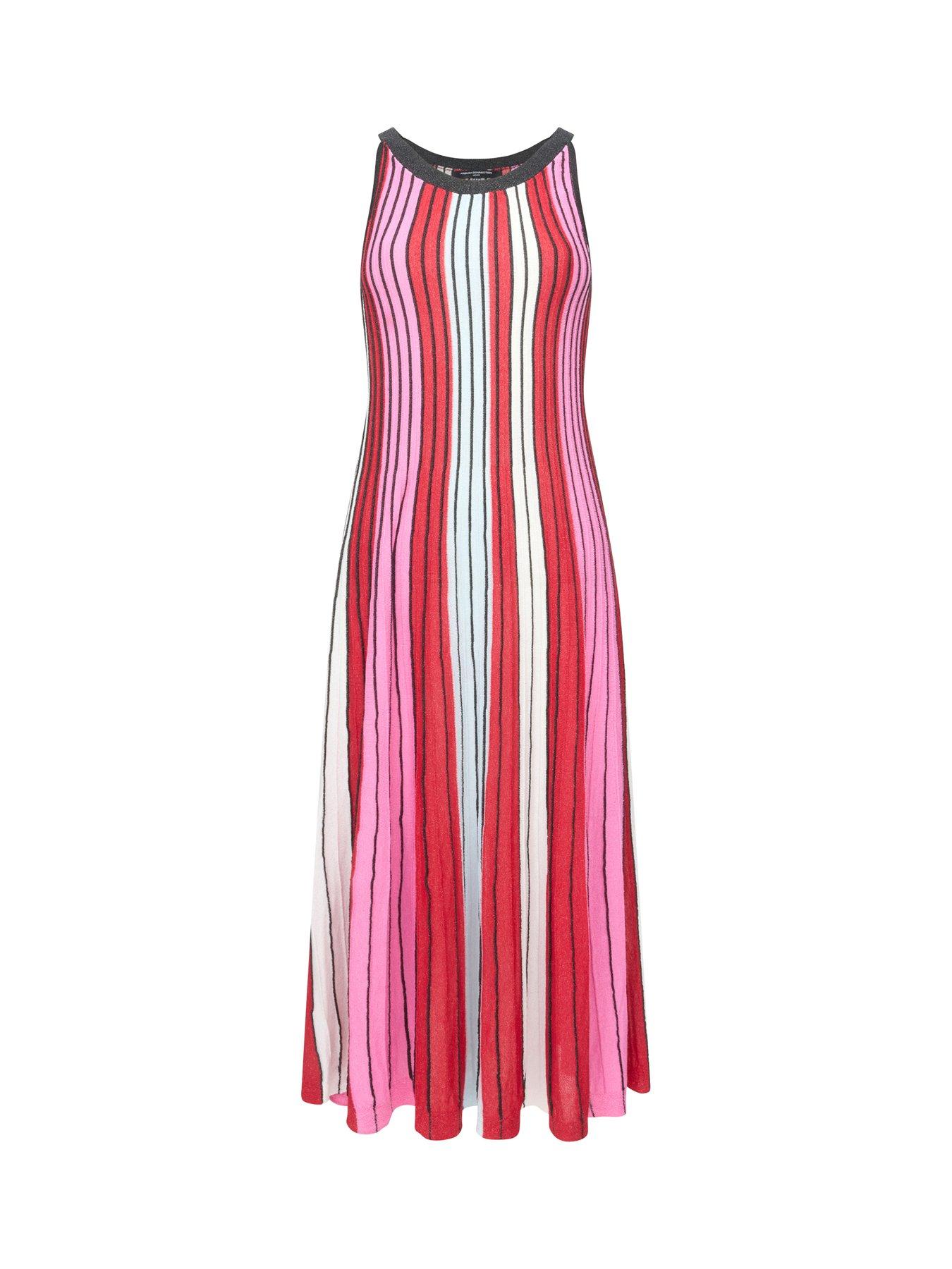 strapless open back dress Vertical Pink Stripe Robe – Tickled Teal LLC main image 1