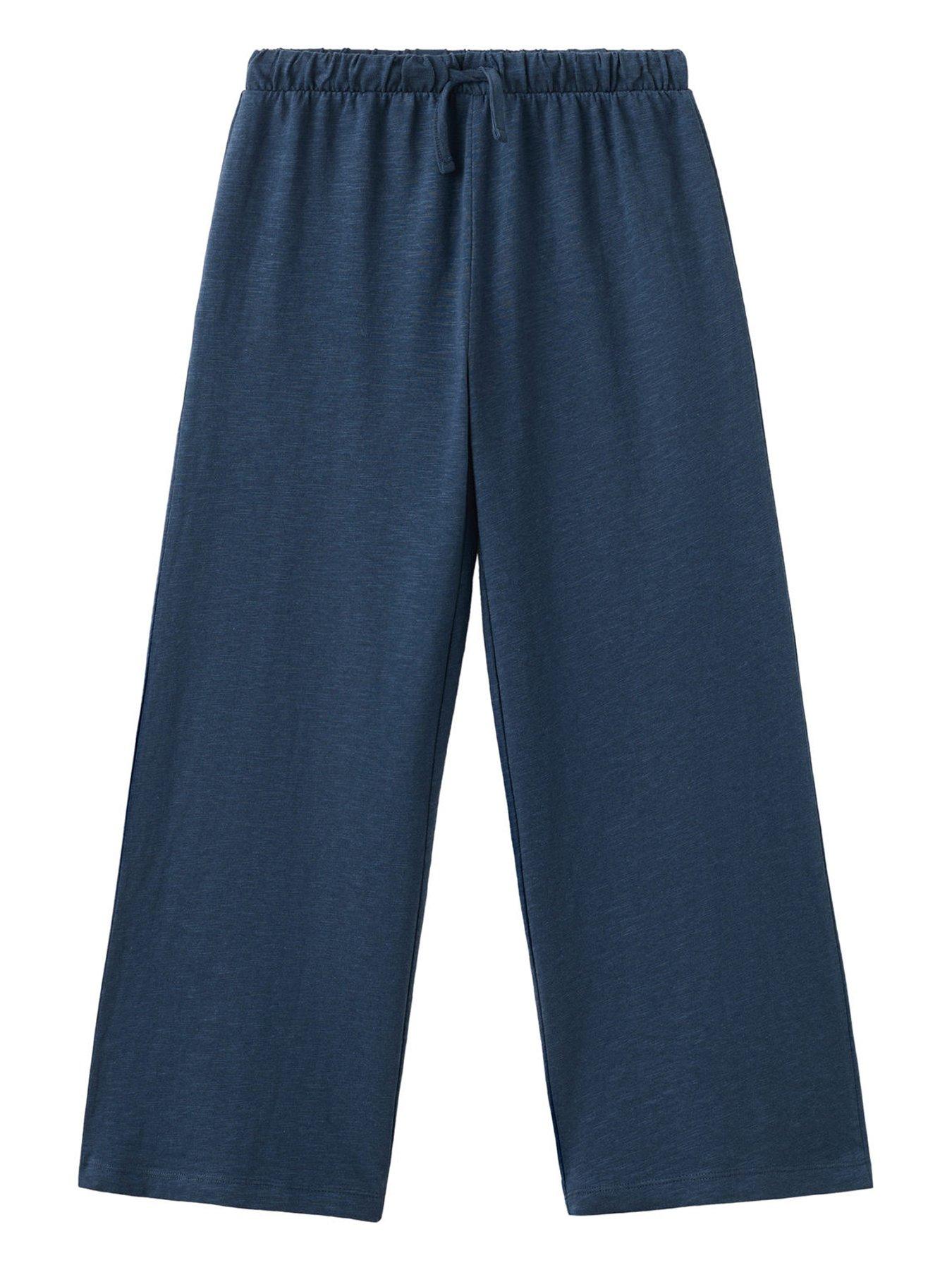 Mango Girls Jersey Trousers, Navy, Size Age: 7-8 Years
