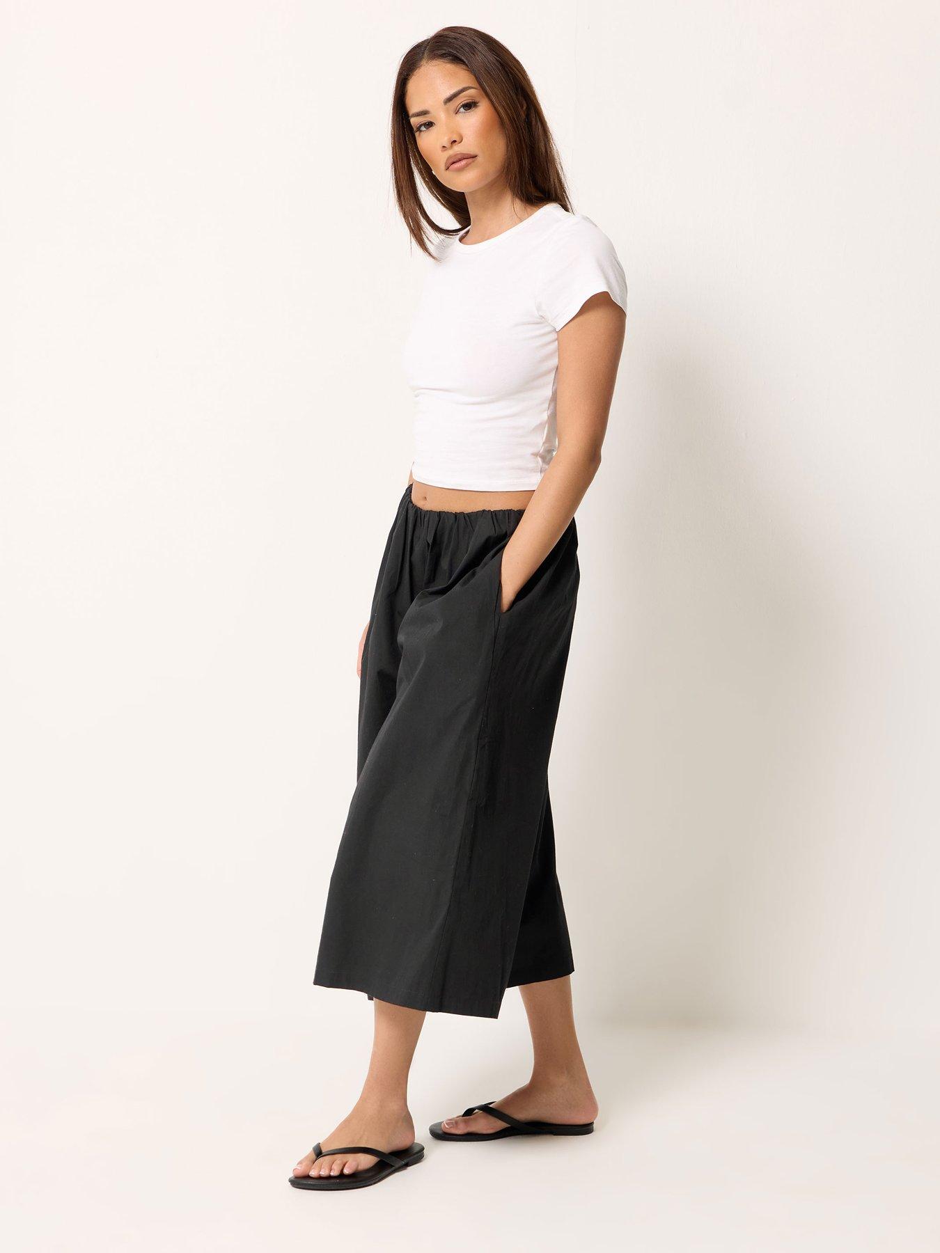 Image 3 of 5 of PixieGirl Petite Poplin Culotte - Black