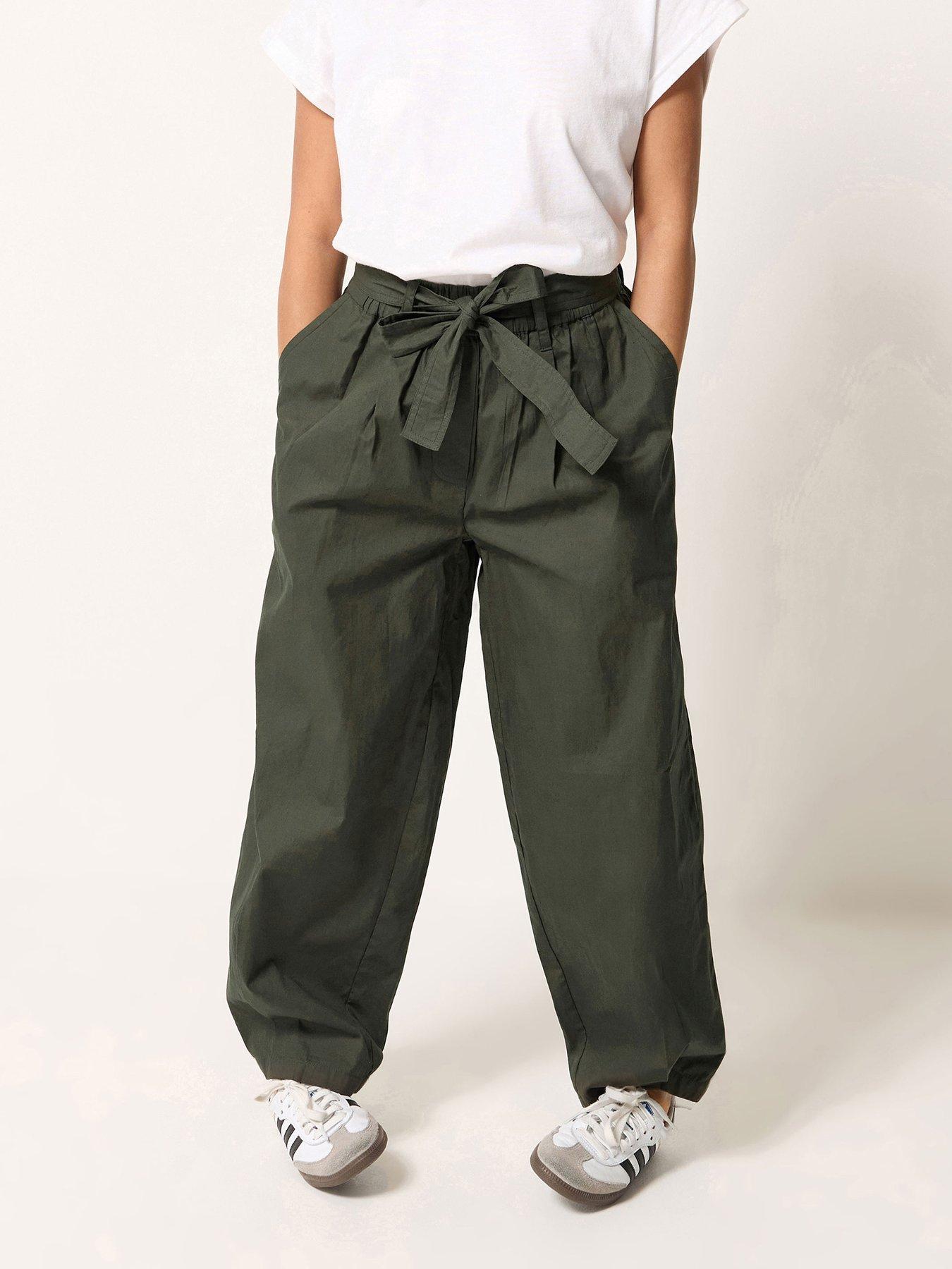 PixieGirl Petite Self Belt Poplin Barrel Trousers