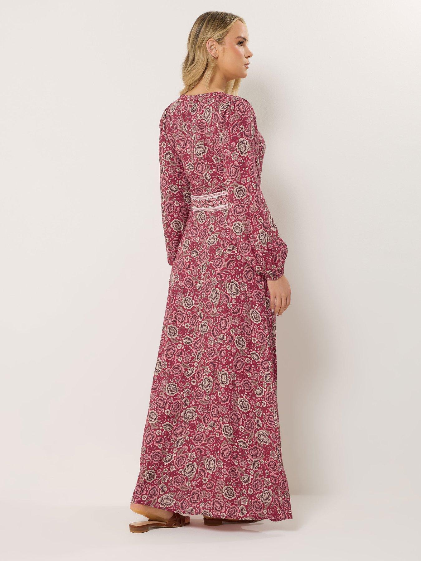 Image 2 of 5 of Long Tall Sally Tall Floral Long Sleeve Button Maxi Dress