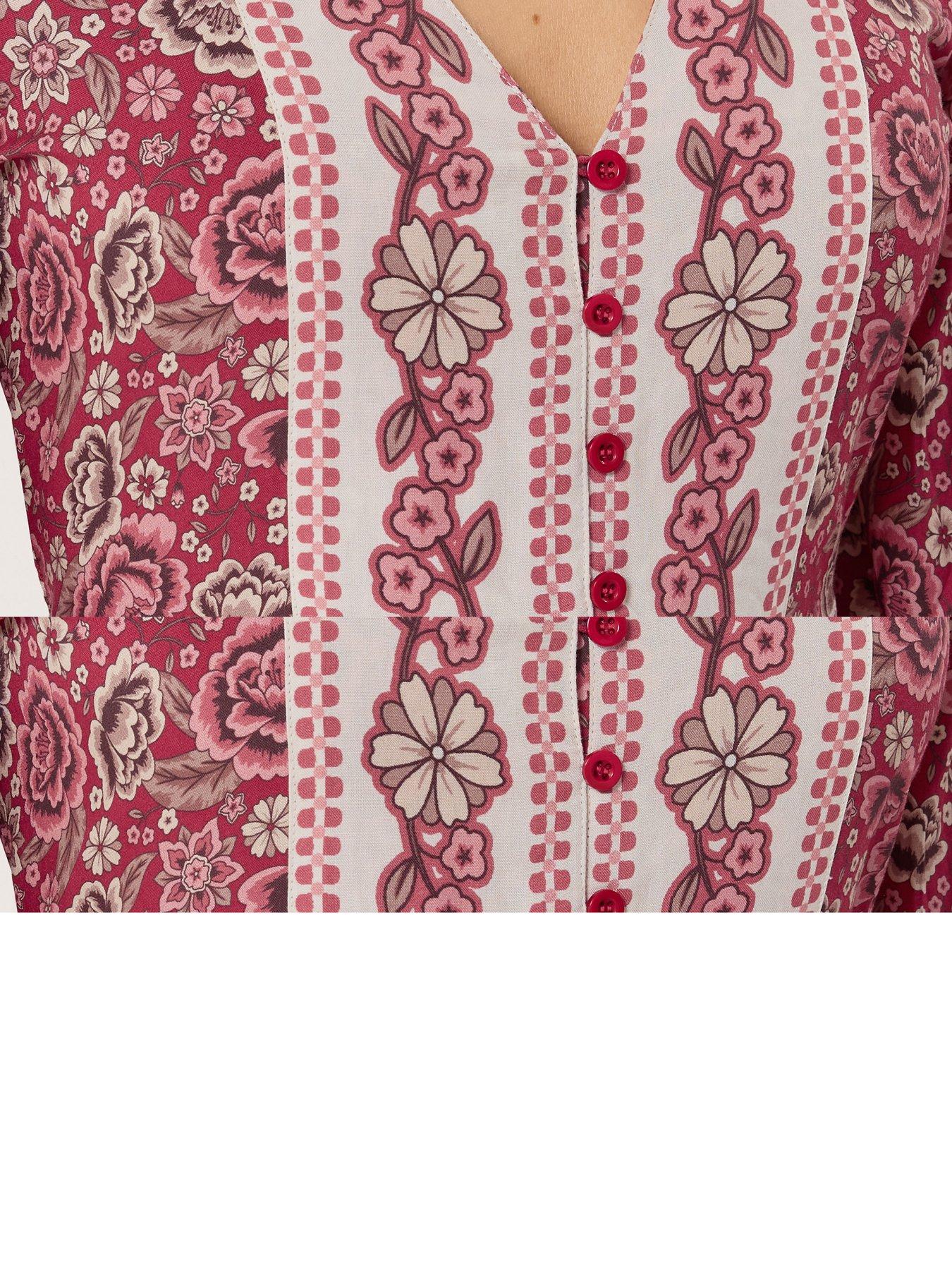 Image 4 of 5 of Long Tall Sally Tall Floral Long Sleeve Button Maxi Dress