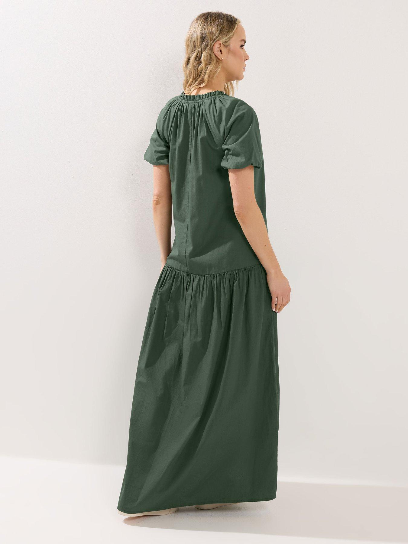 Image 2 of 6 of Long Tall Sally Cotton Gypsy Maxi Dress - Green