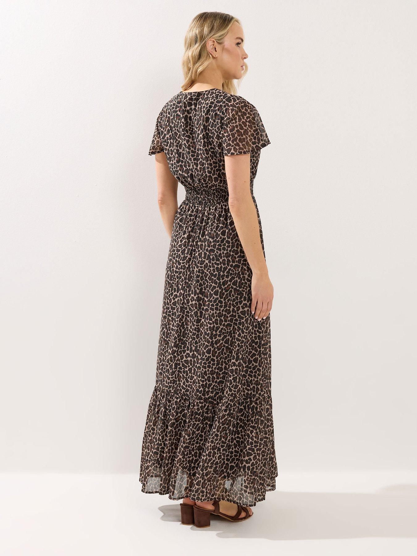 Image 2 of 5 of Long Tall Sally Tall Leopard Print Georgette Maxi Dress